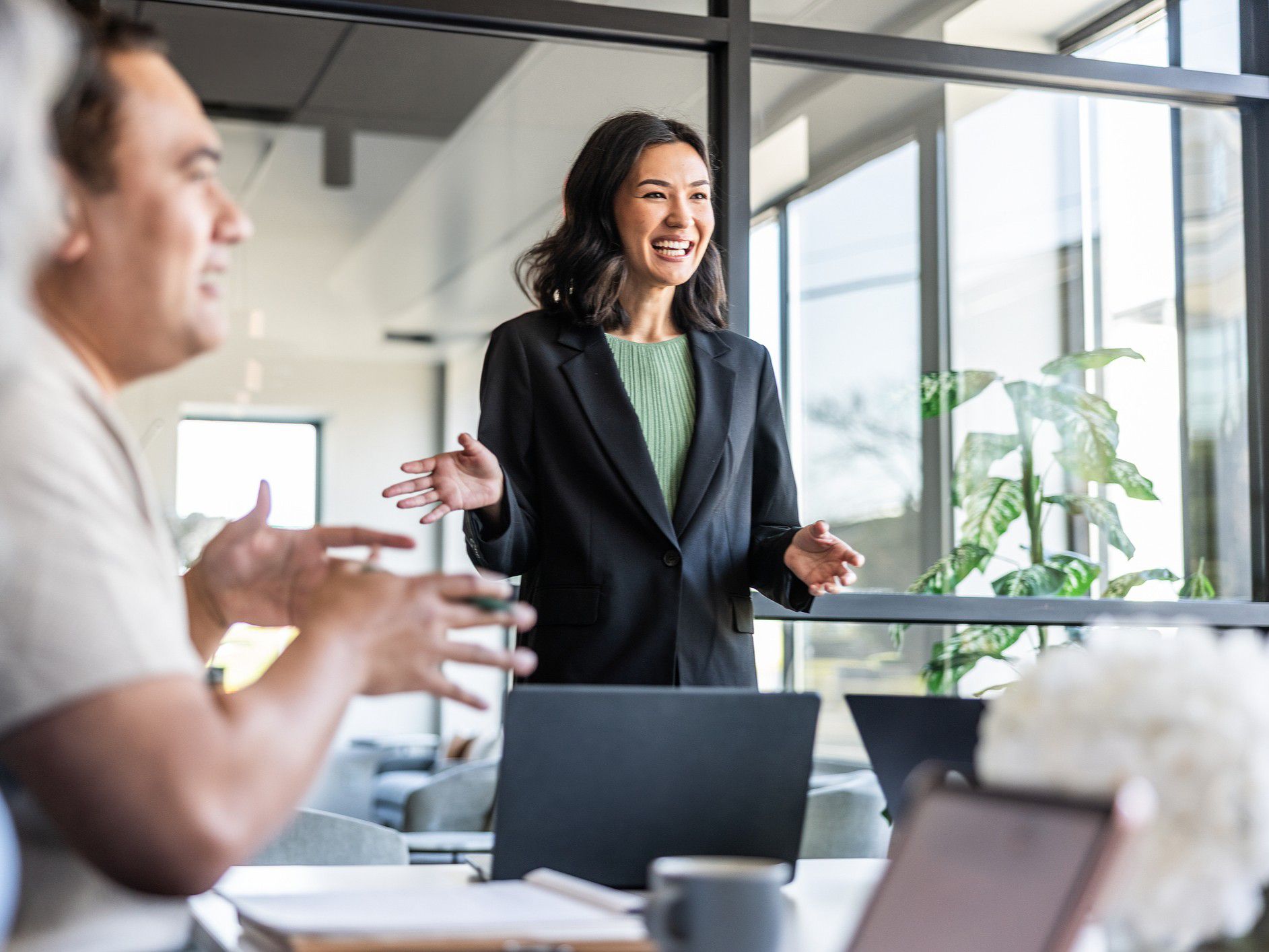 Businesswoman leading a meeting