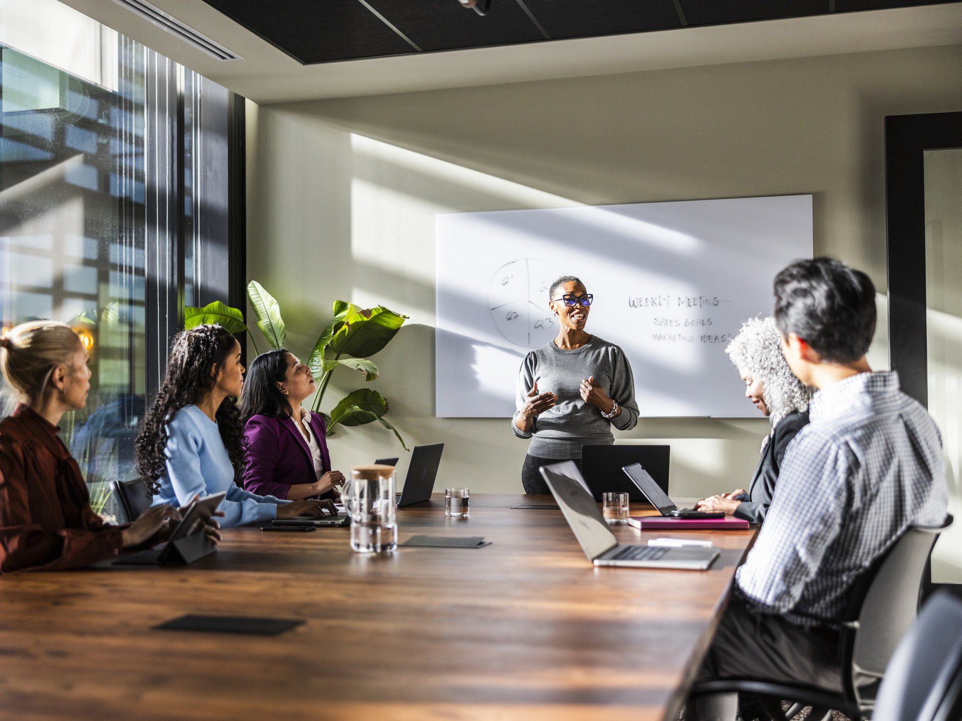 Team leader running a meeting