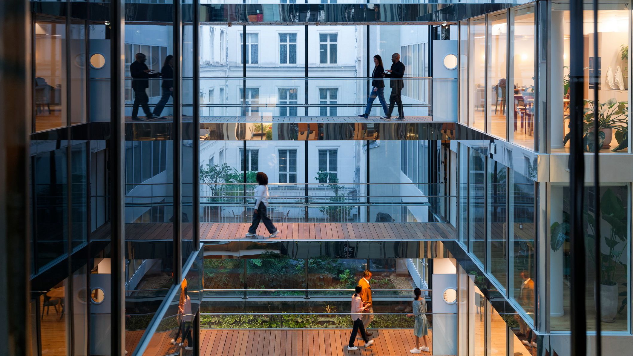 Office space with an open bridge