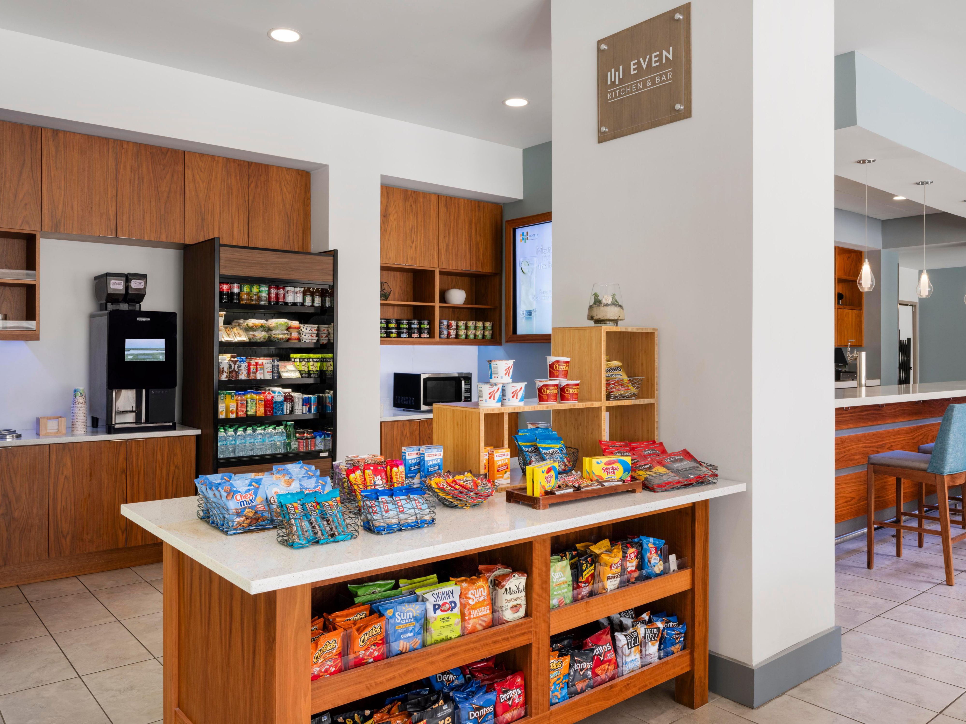 Marketplace with snack and beverage options