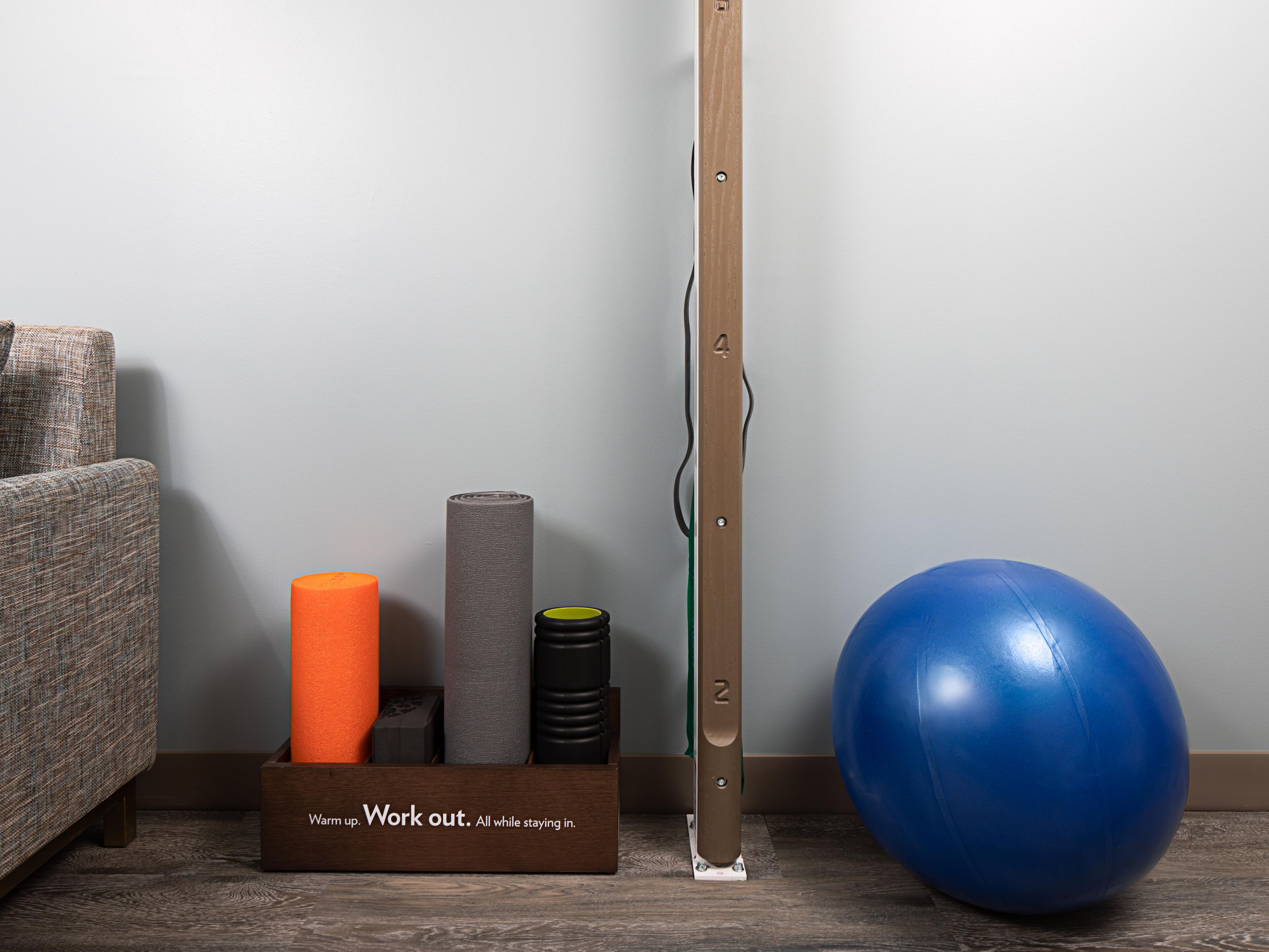 Fitness Zones in hotel guest room