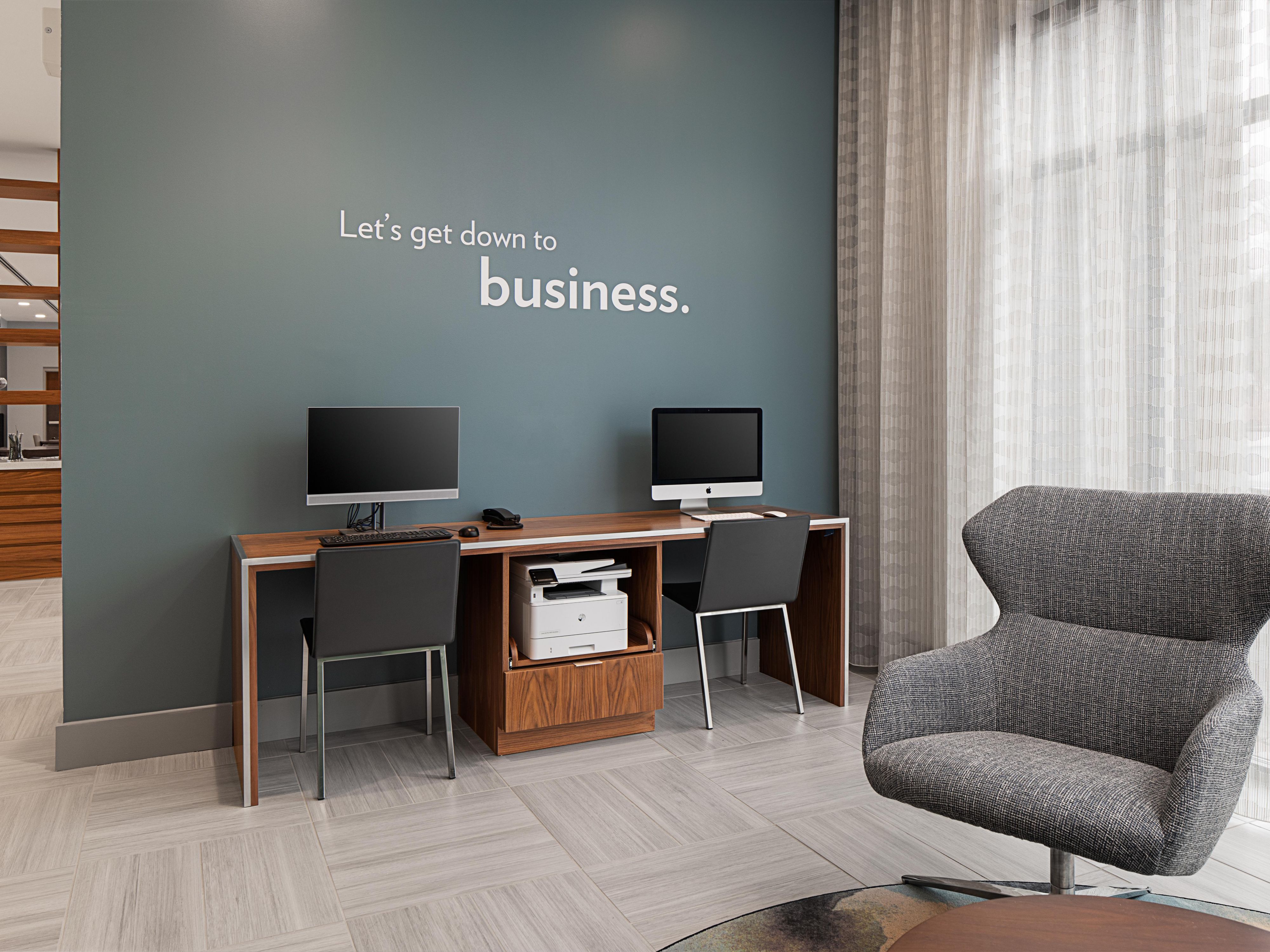 Print your boarding pass or check the news at our business center.