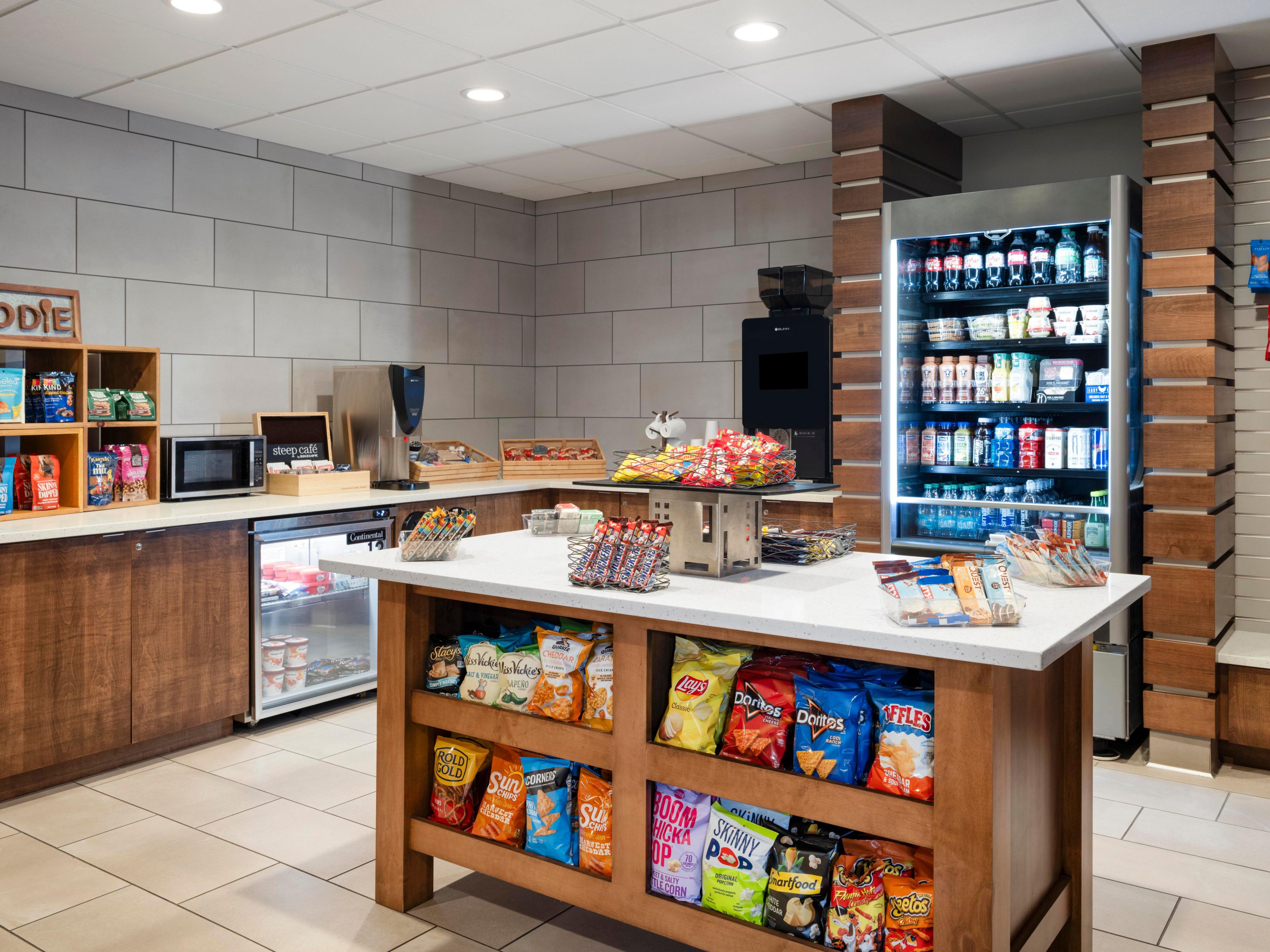 Marketplace with snack and beverage options