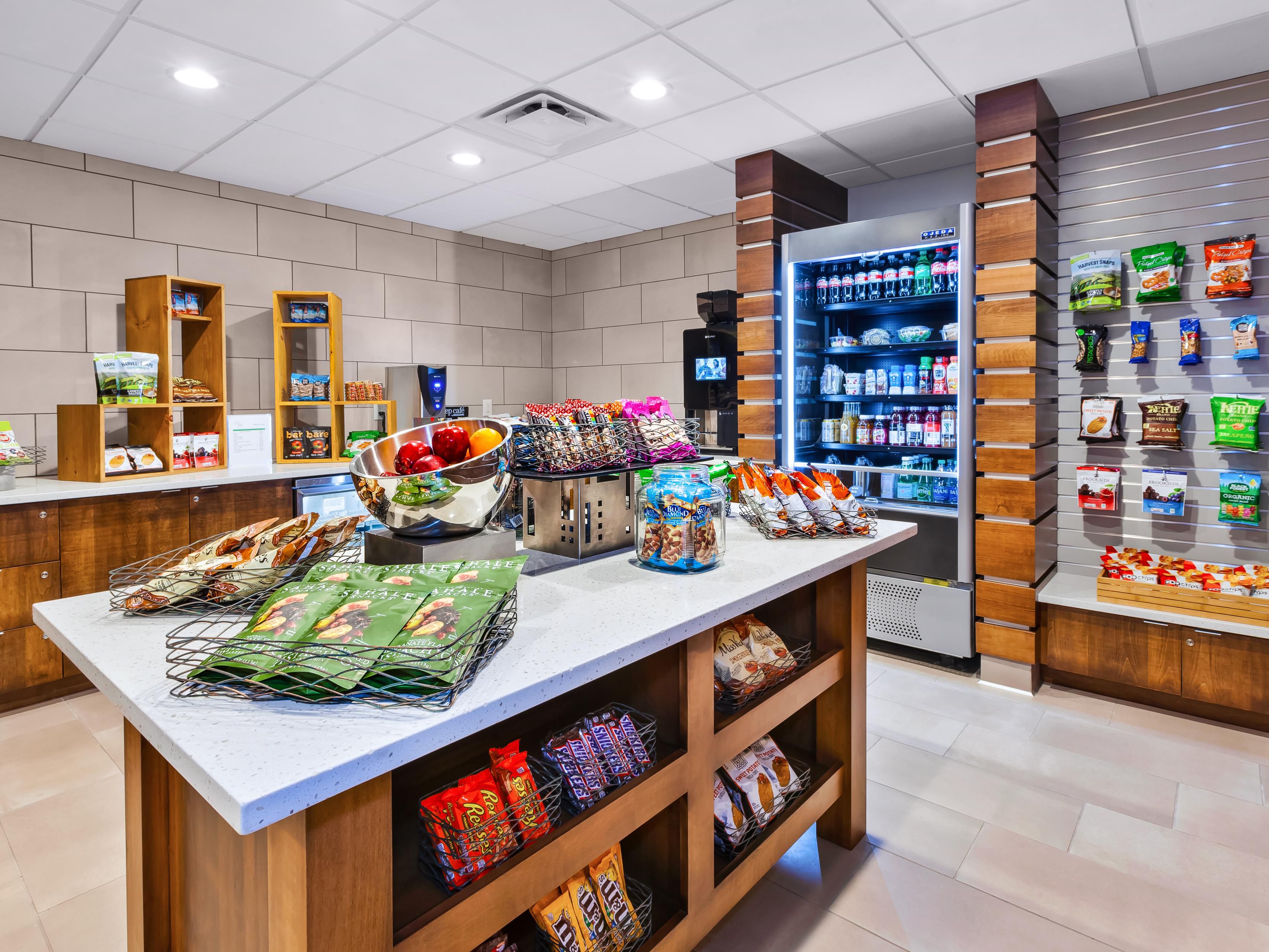 Marketplace with snack and beverage options