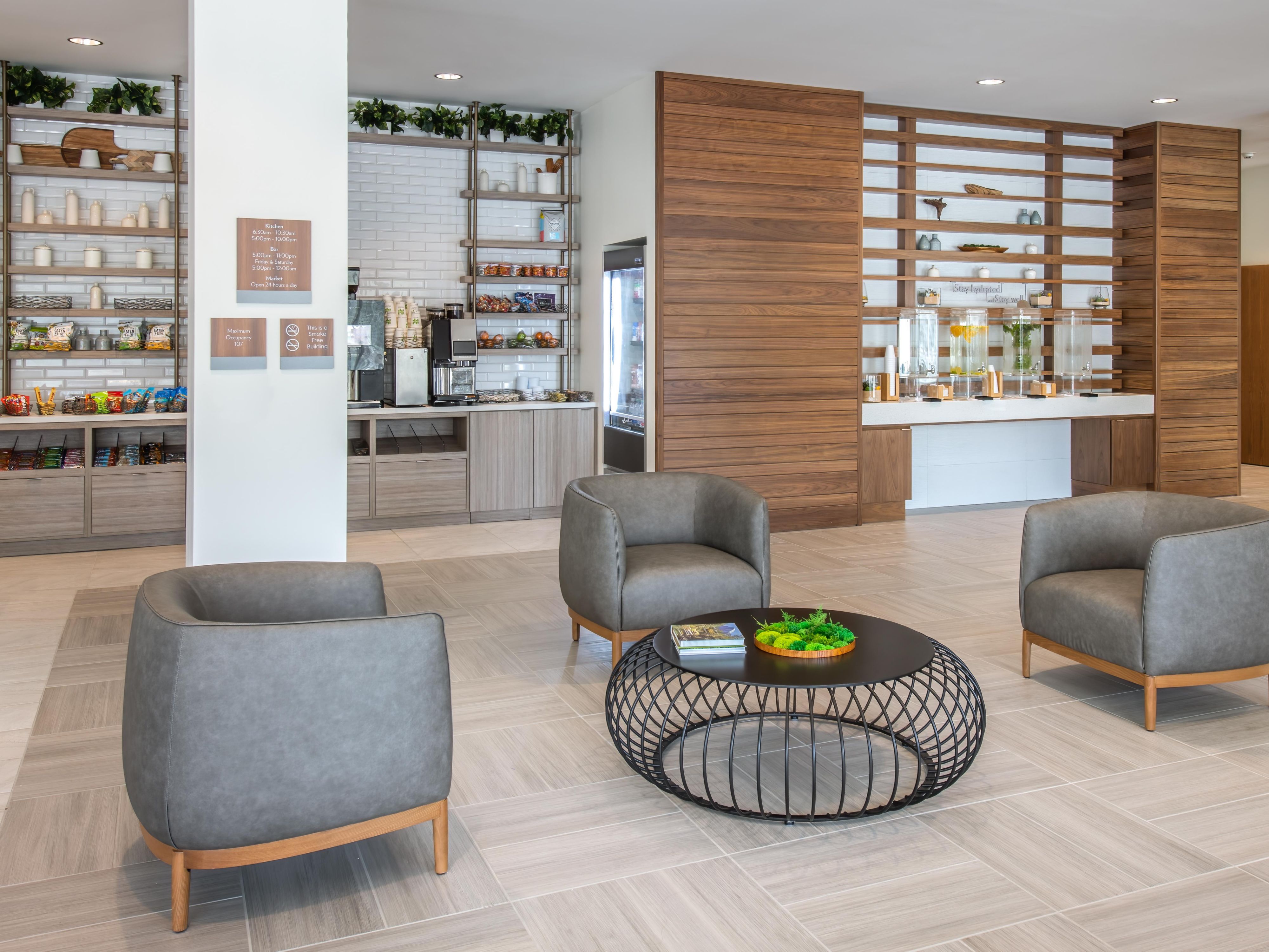 Welcome to our hotel lobby with free Wi-Fi.