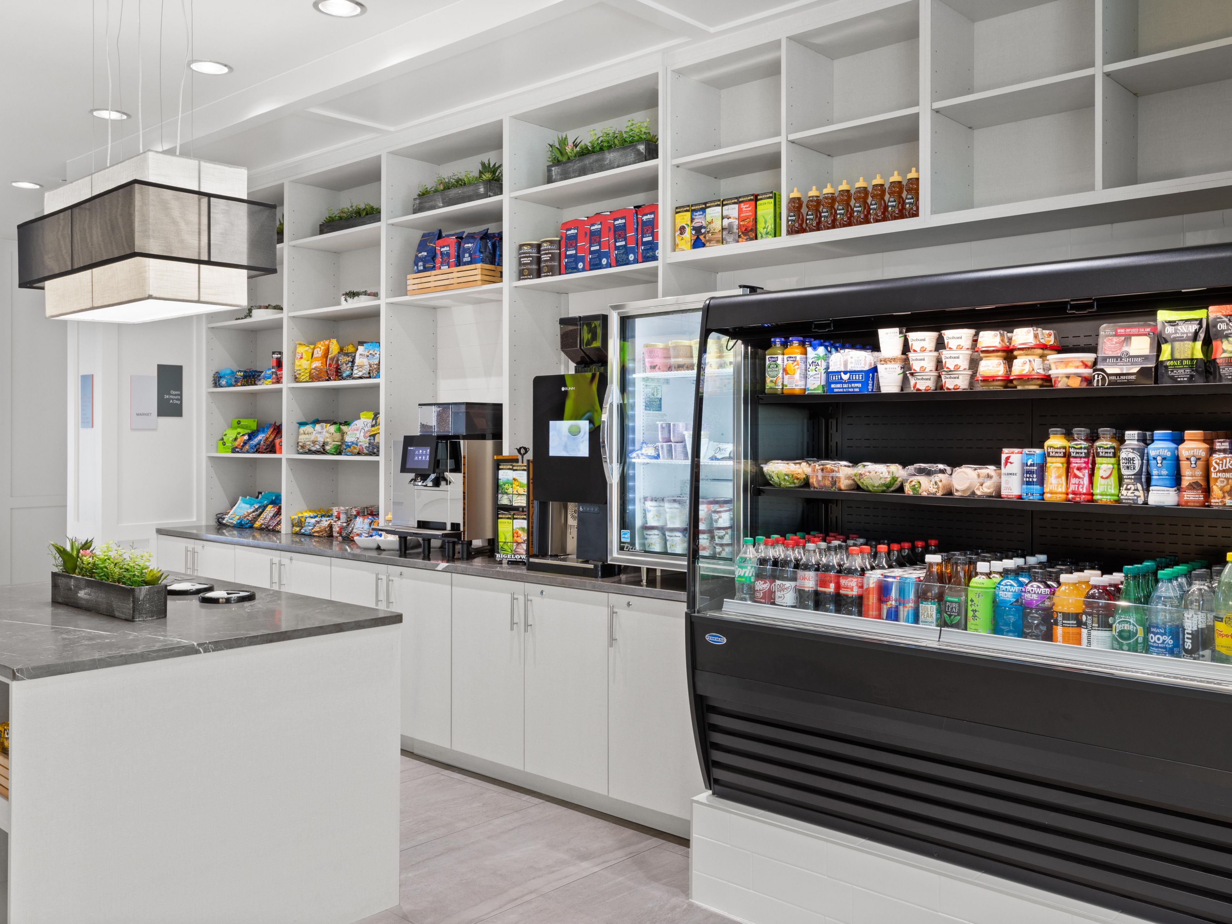 Marketplace with beverages and snacks