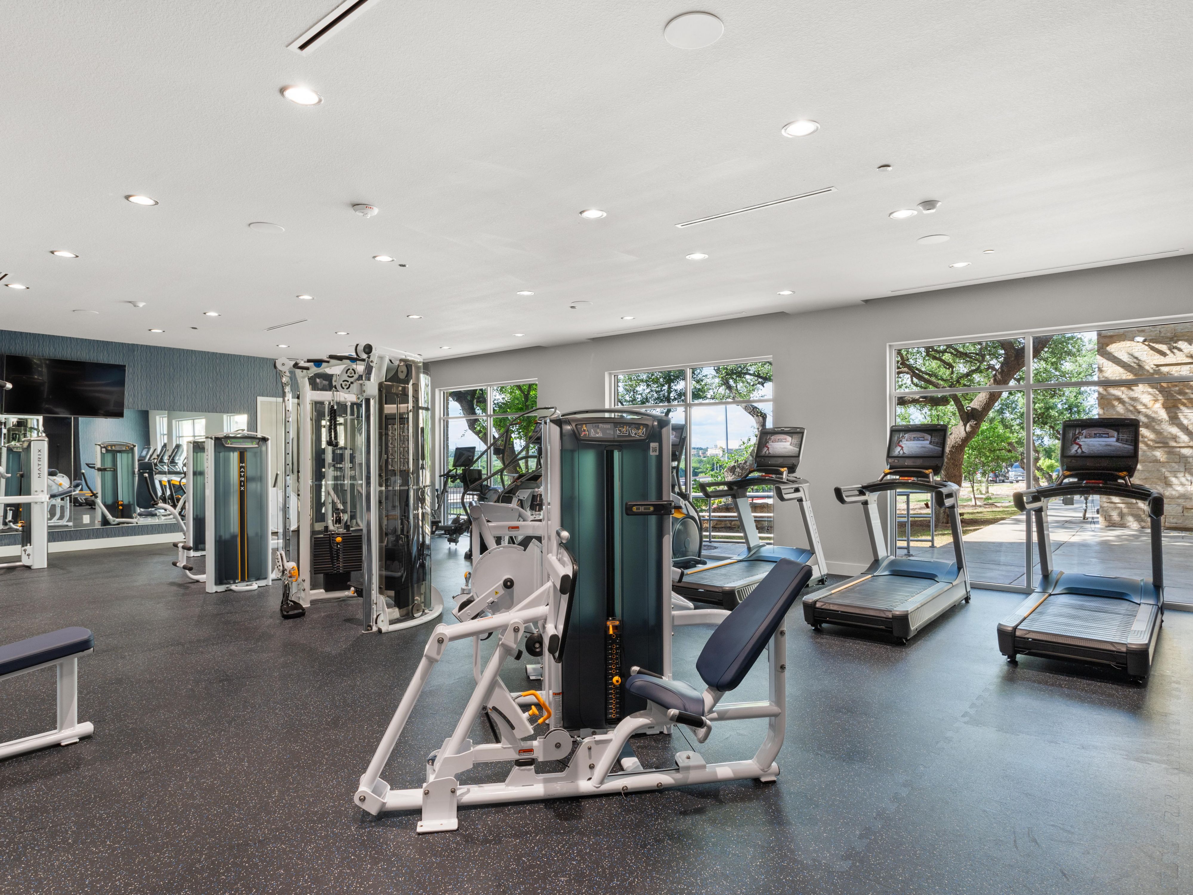 On-Site fitness center with treadmills and machines