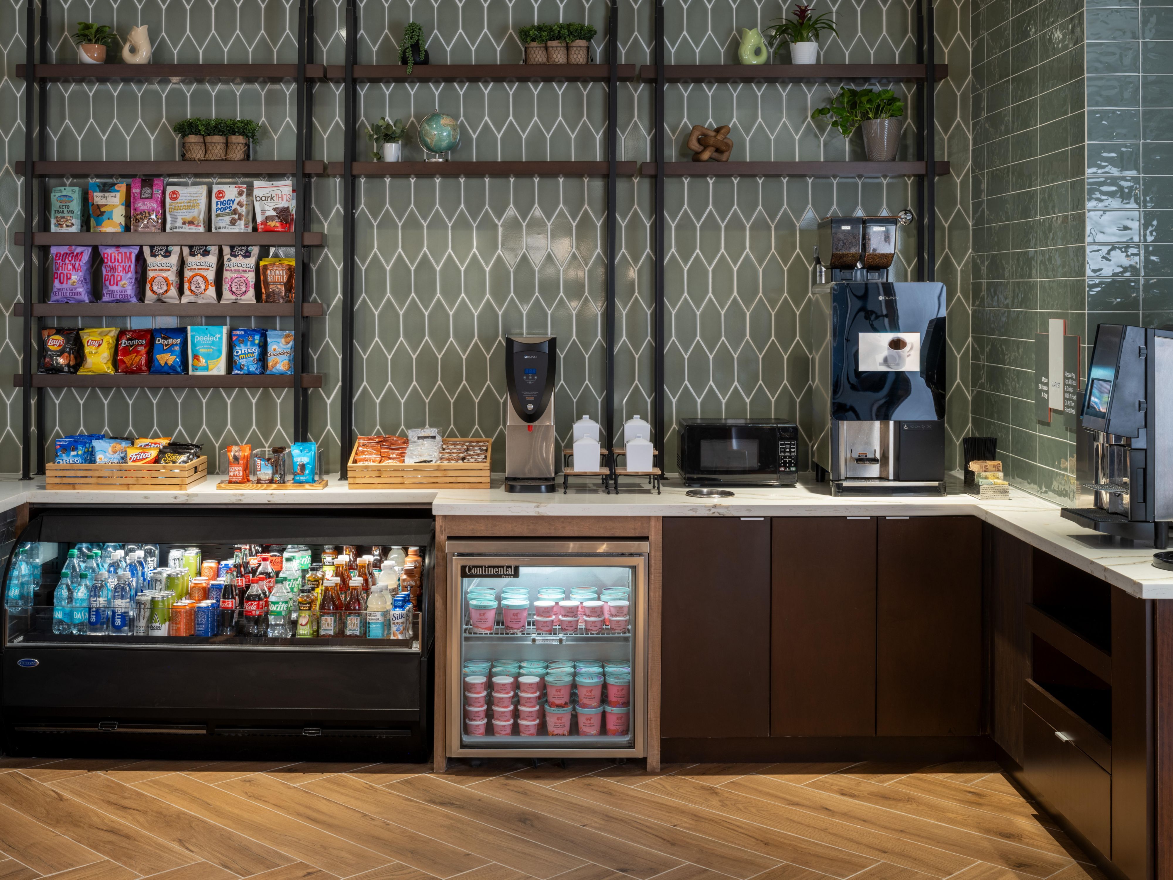 Marketplace with beverages and snacks