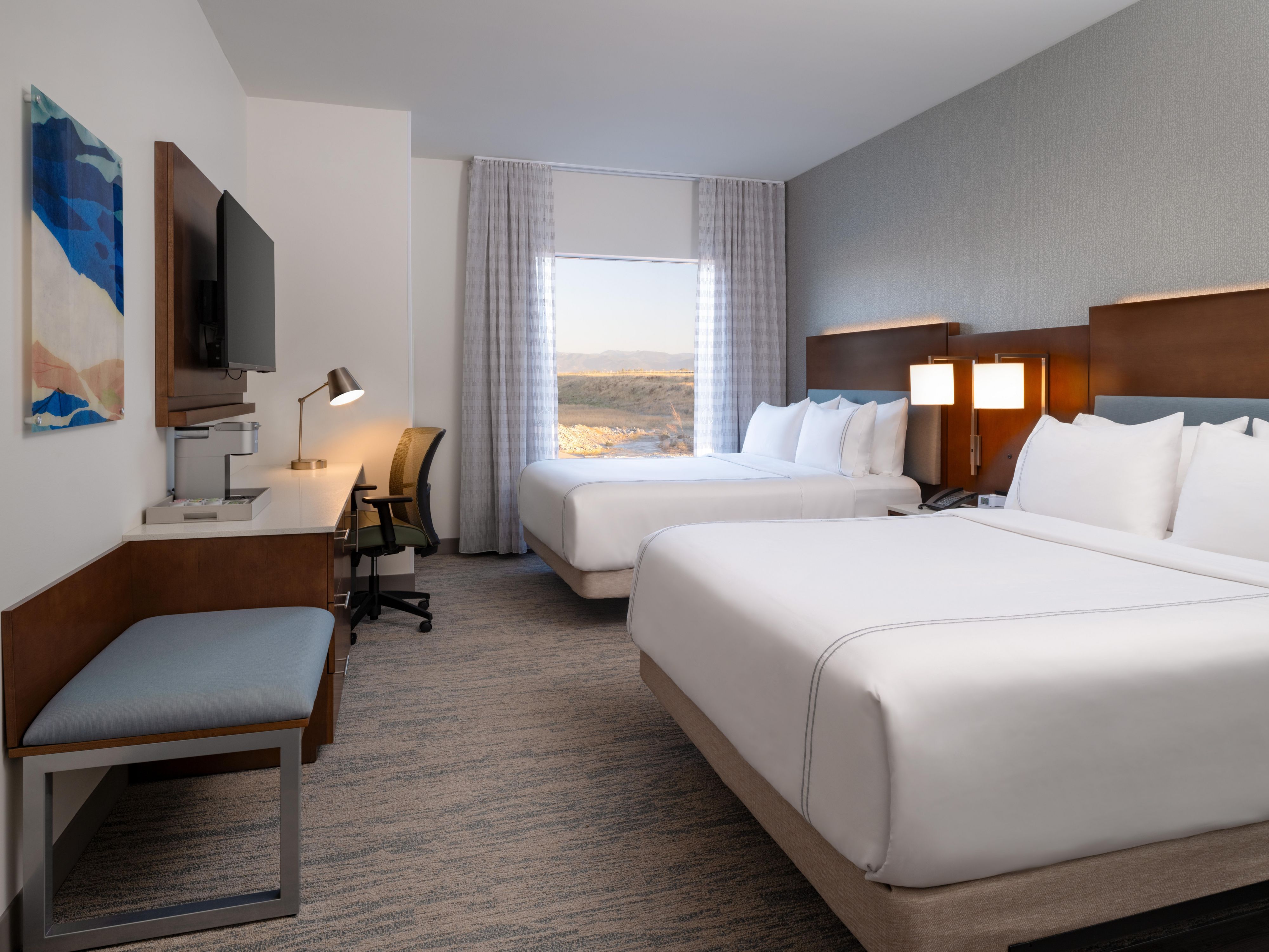 Rooms at our Bozeman wellness hotel blend fitness and relaxation.