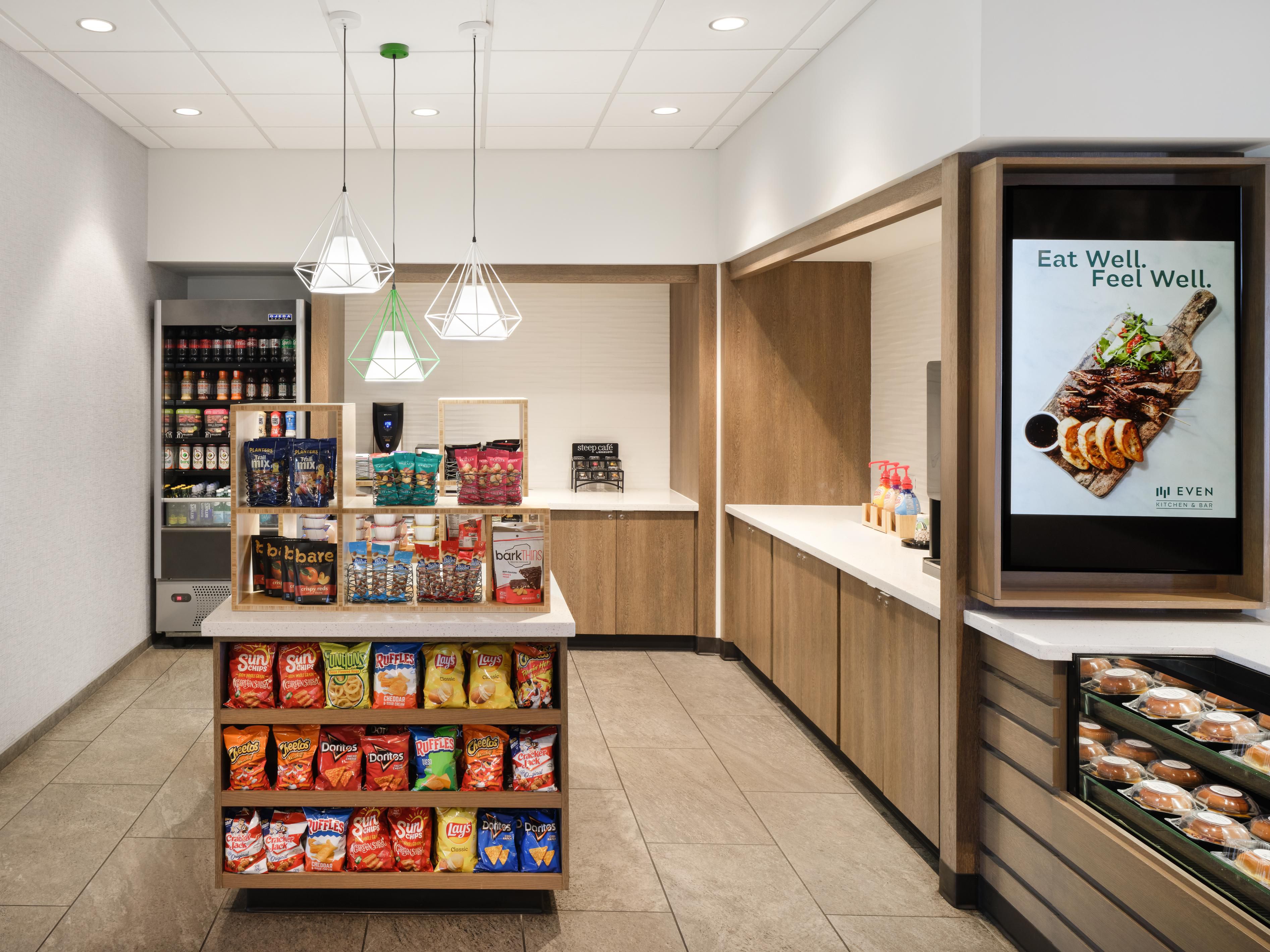 Marketplace with snack and beverage options