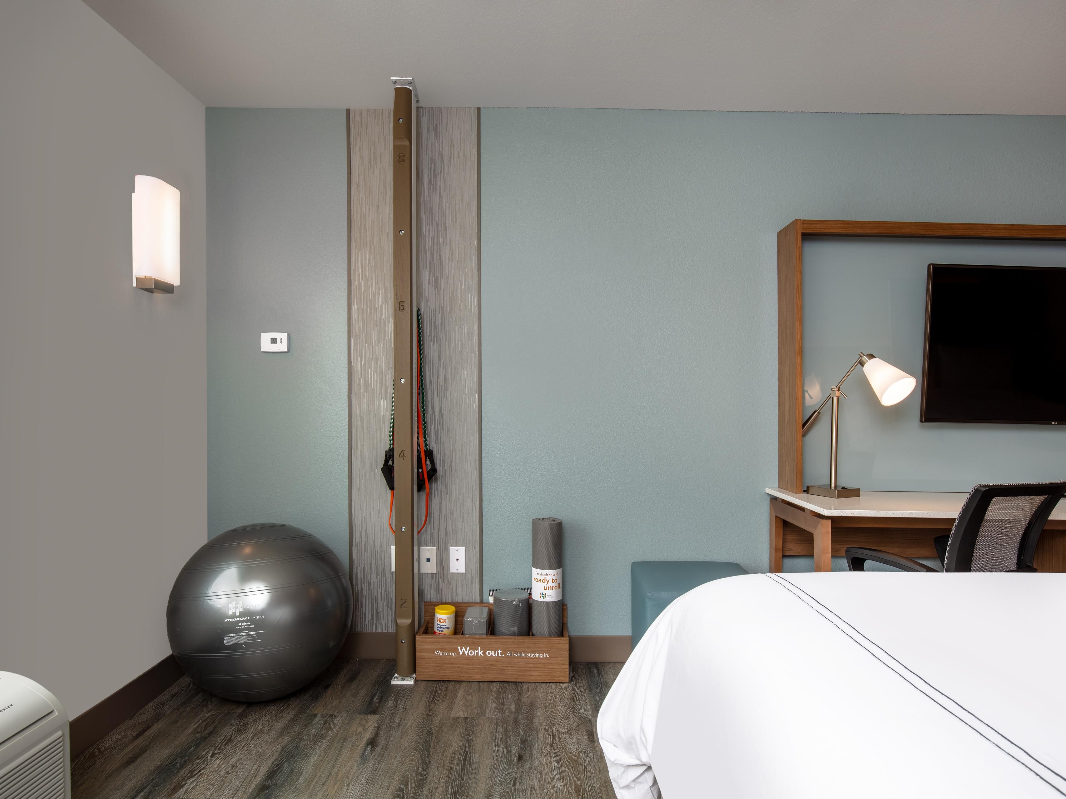 Fitness Zones in hotel guest room