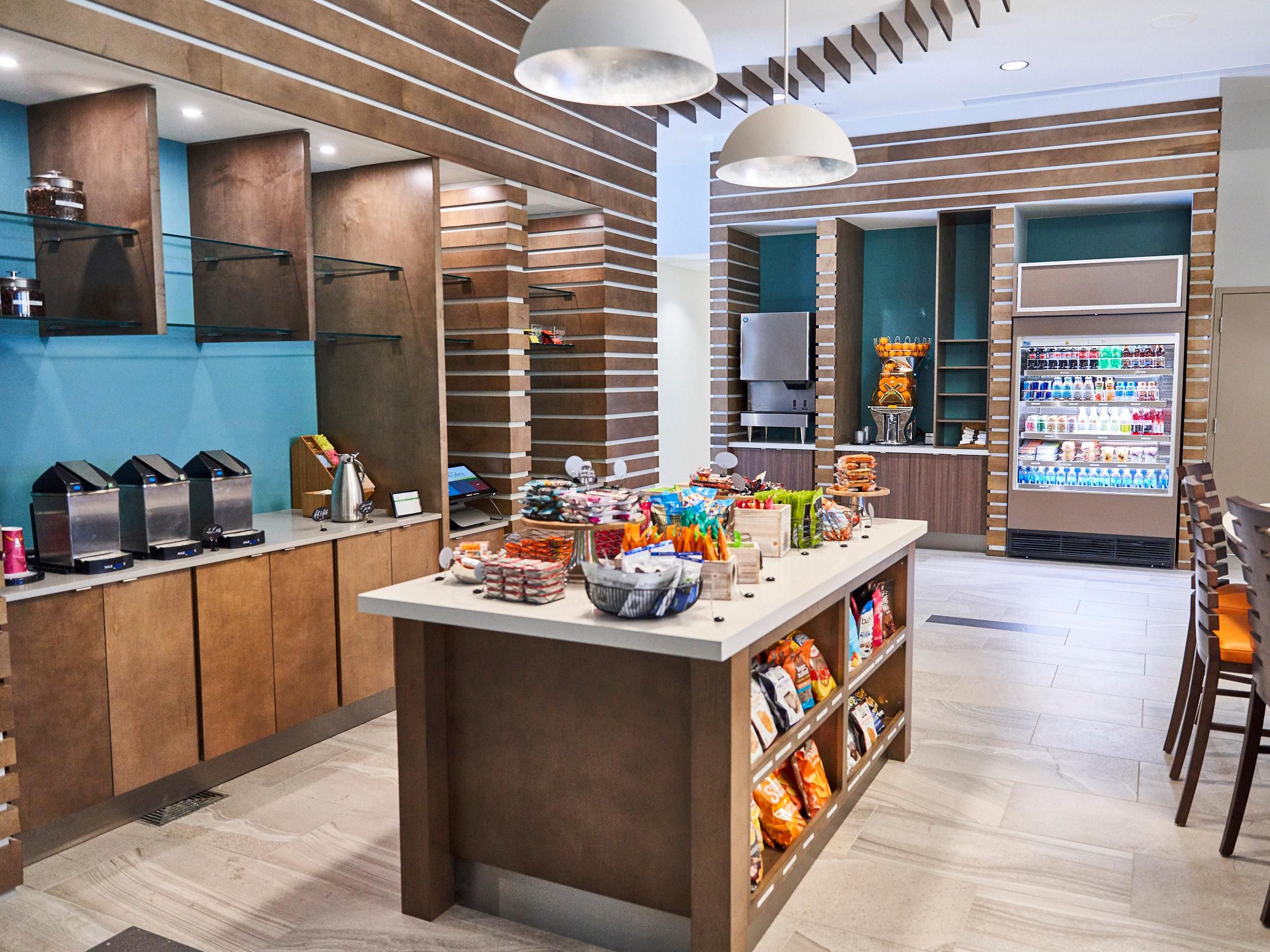 Marketplace with snack and beverage options