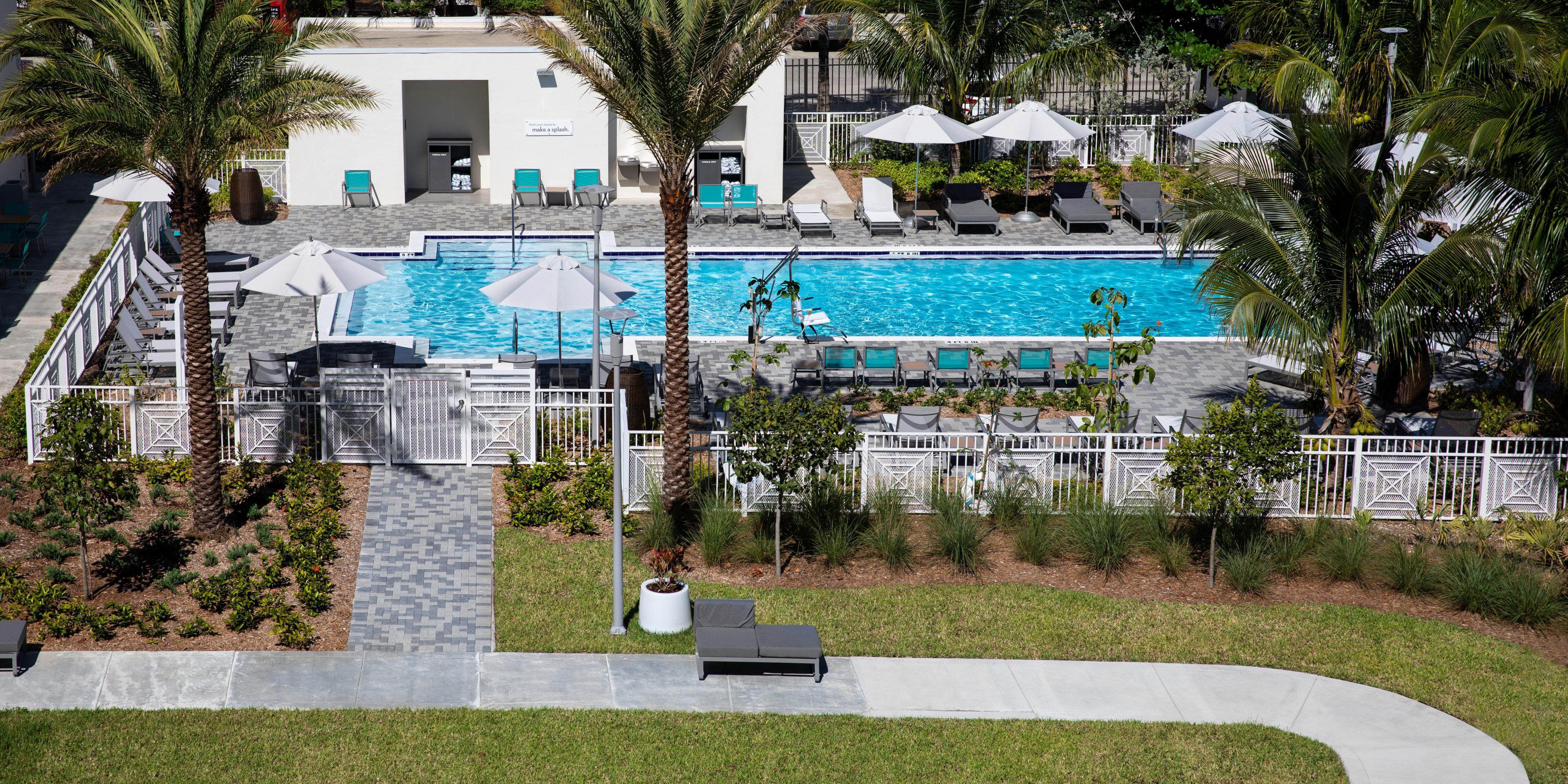 Outdoor pool and patio area