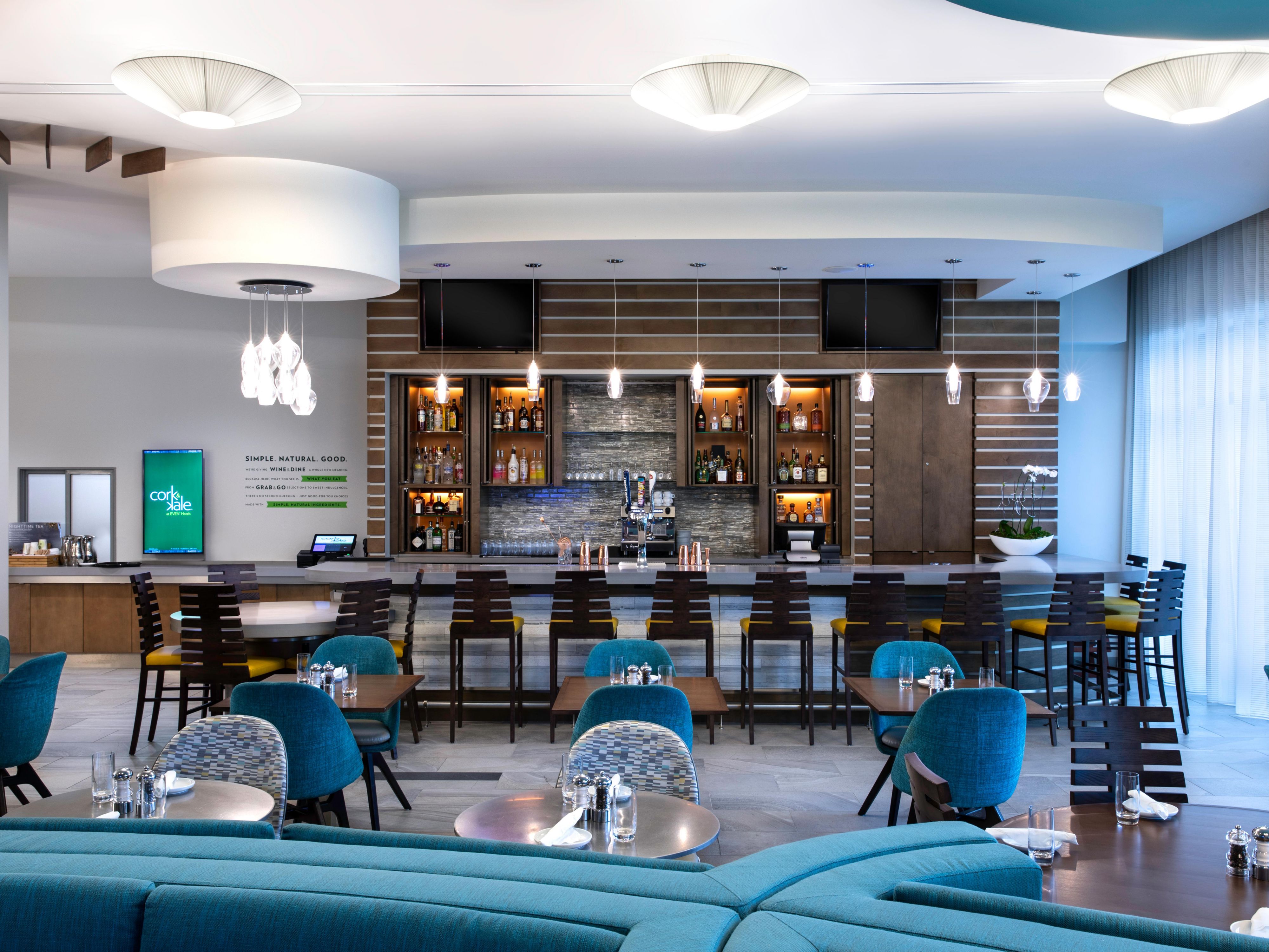 Enhance your dining experience with delicious dishes at EVEN Kitchen & Bar. Indulge in a menu that combines flavor and nutrition with simple, fresh, and healthy options. Savor small plates, flatbreads, sandwiches, bowls, and delectable desserts, crafted to delight your taste buds.