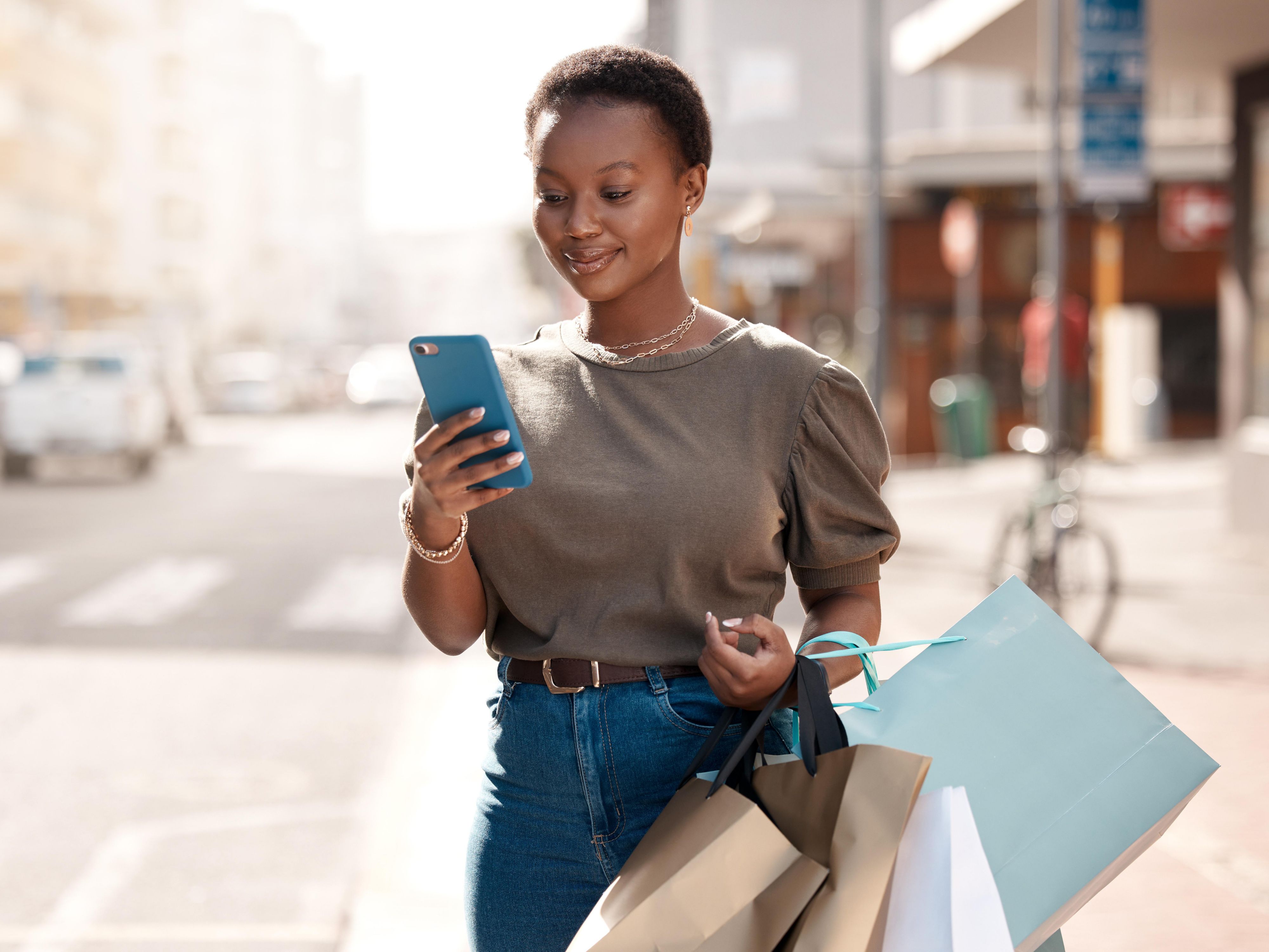 Woman out shopping