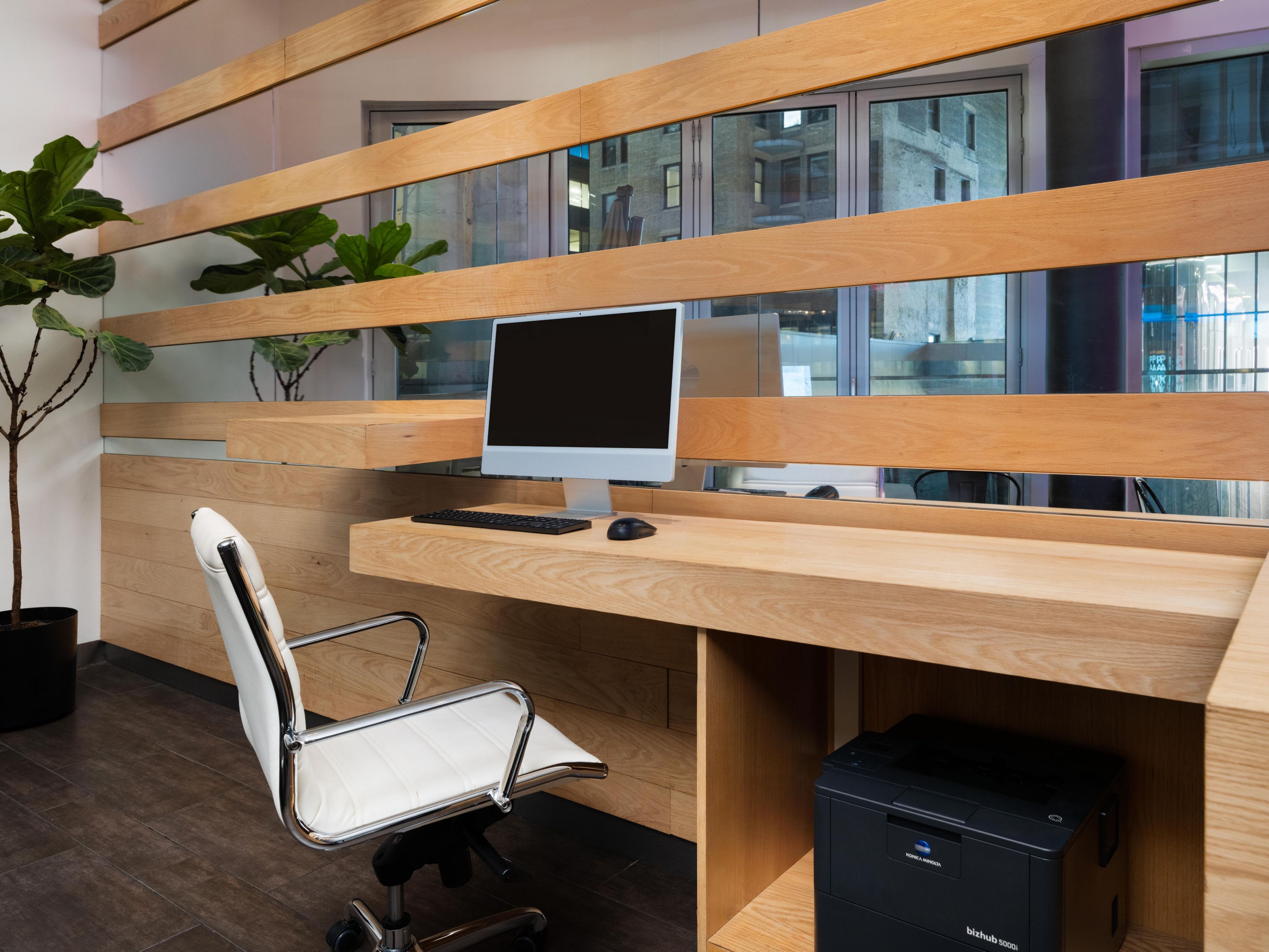 Business center with desktop computer