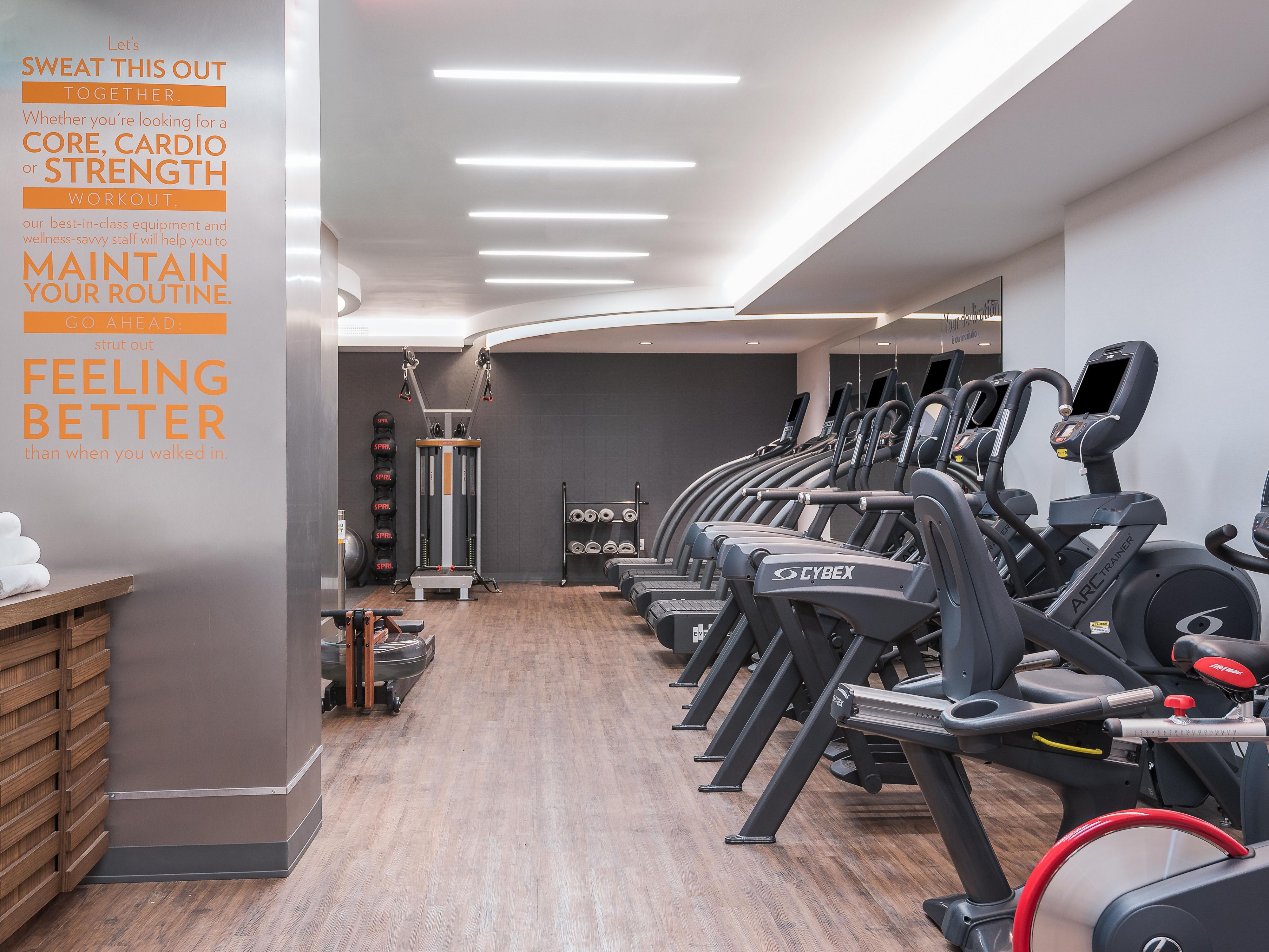 EVEN offers a fitness studio with extensive cardio options.