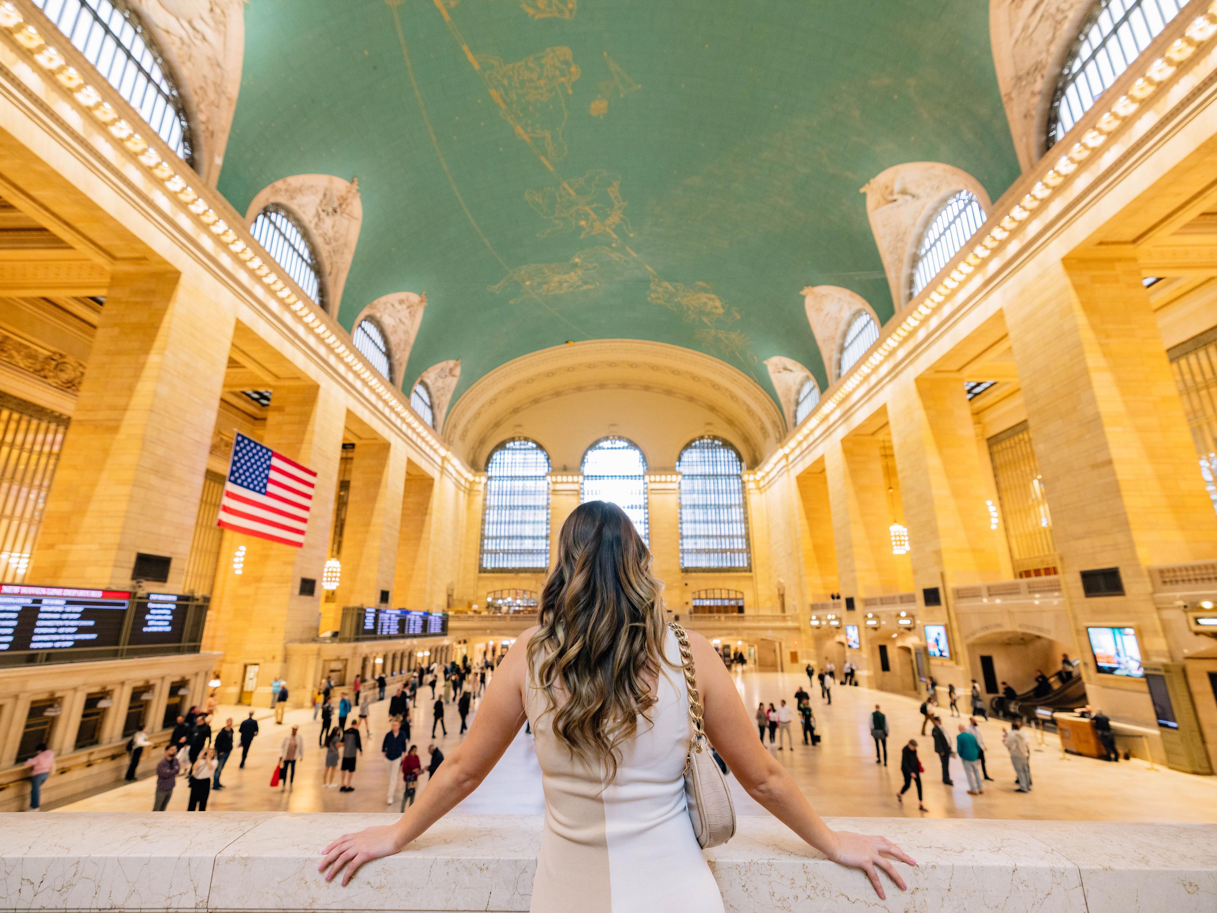 woman standing in Grand Central Station