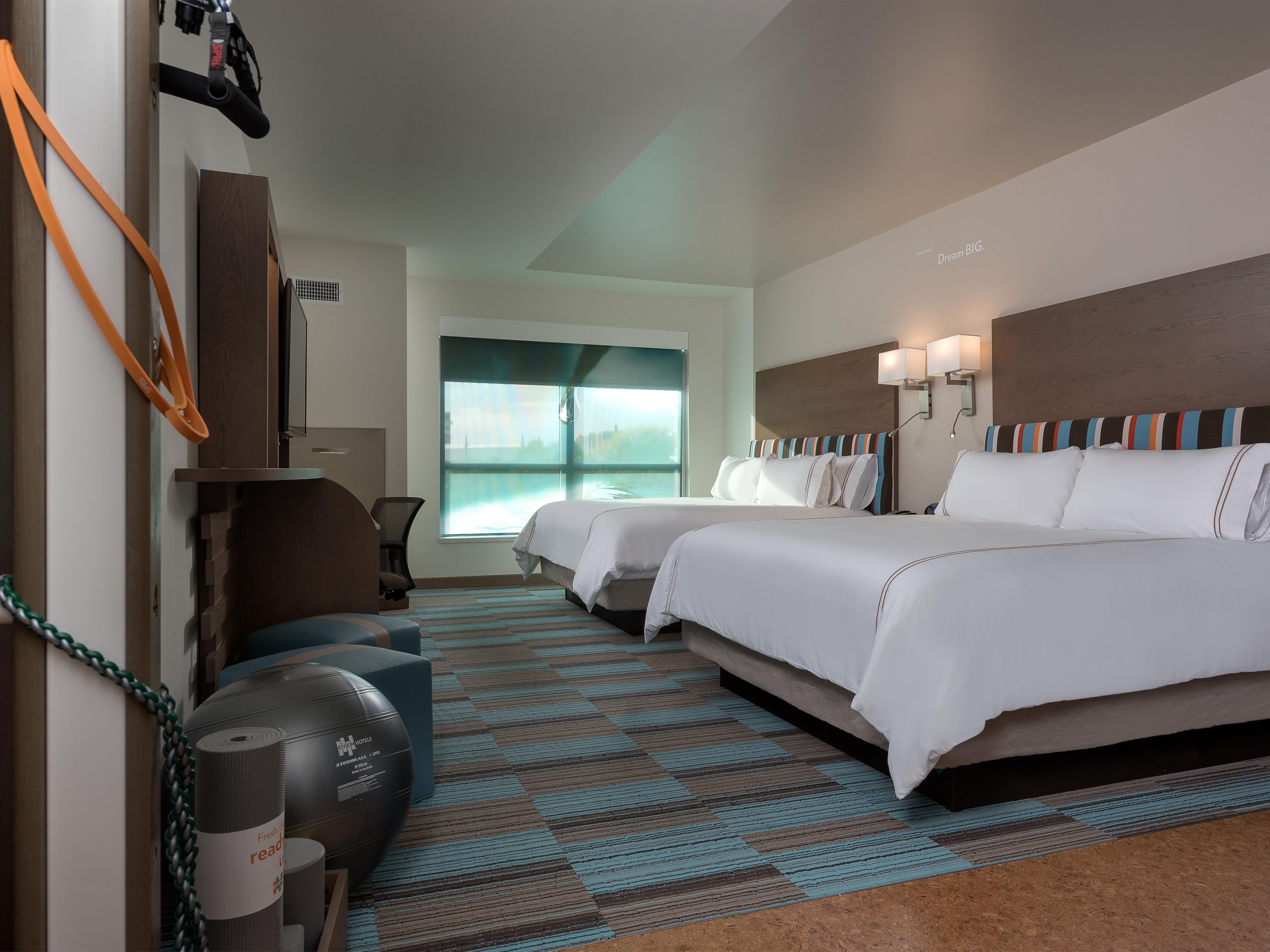 Maintain your workout regime in our spacious rooms.