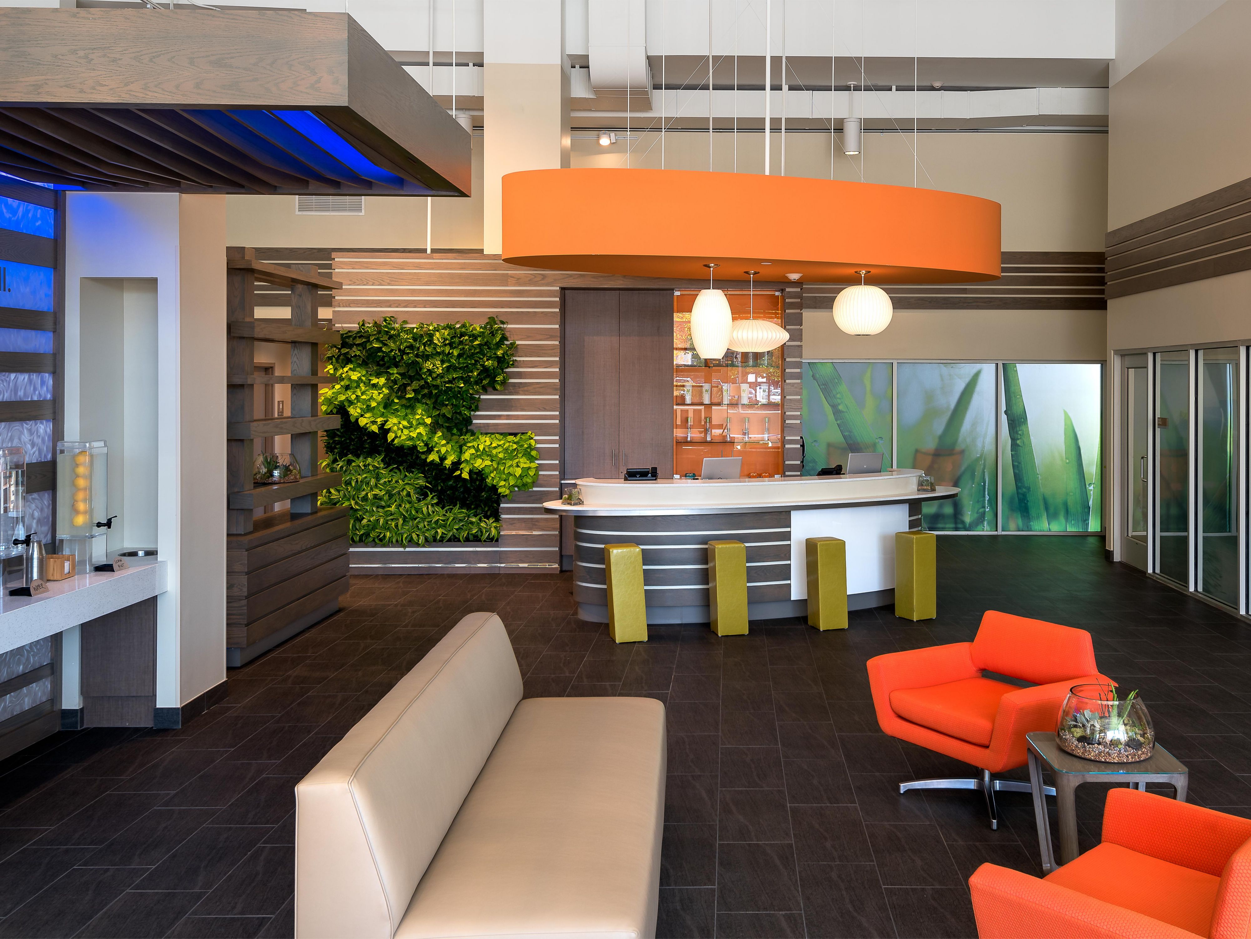 Enjoy games and activities in our contemporary lobby filled with vibrant décor. With comfortable furnishings and convenient amenities, it's easy to relax as you enjoy a drink or get some work done with complimentary Wi-Fi. Hang out with friends and family before stepping out to enjoy everything Omaha has to offer.