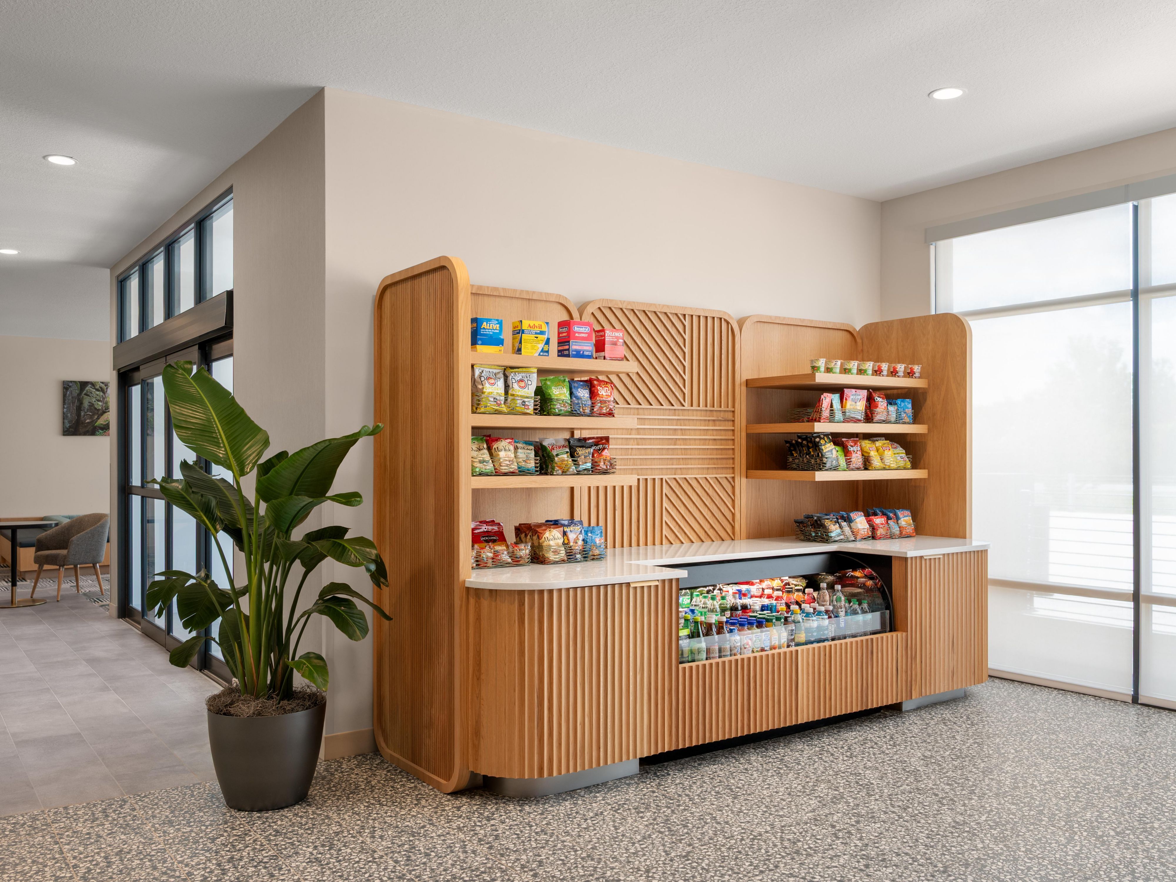 Marketplace with beverages and snacks