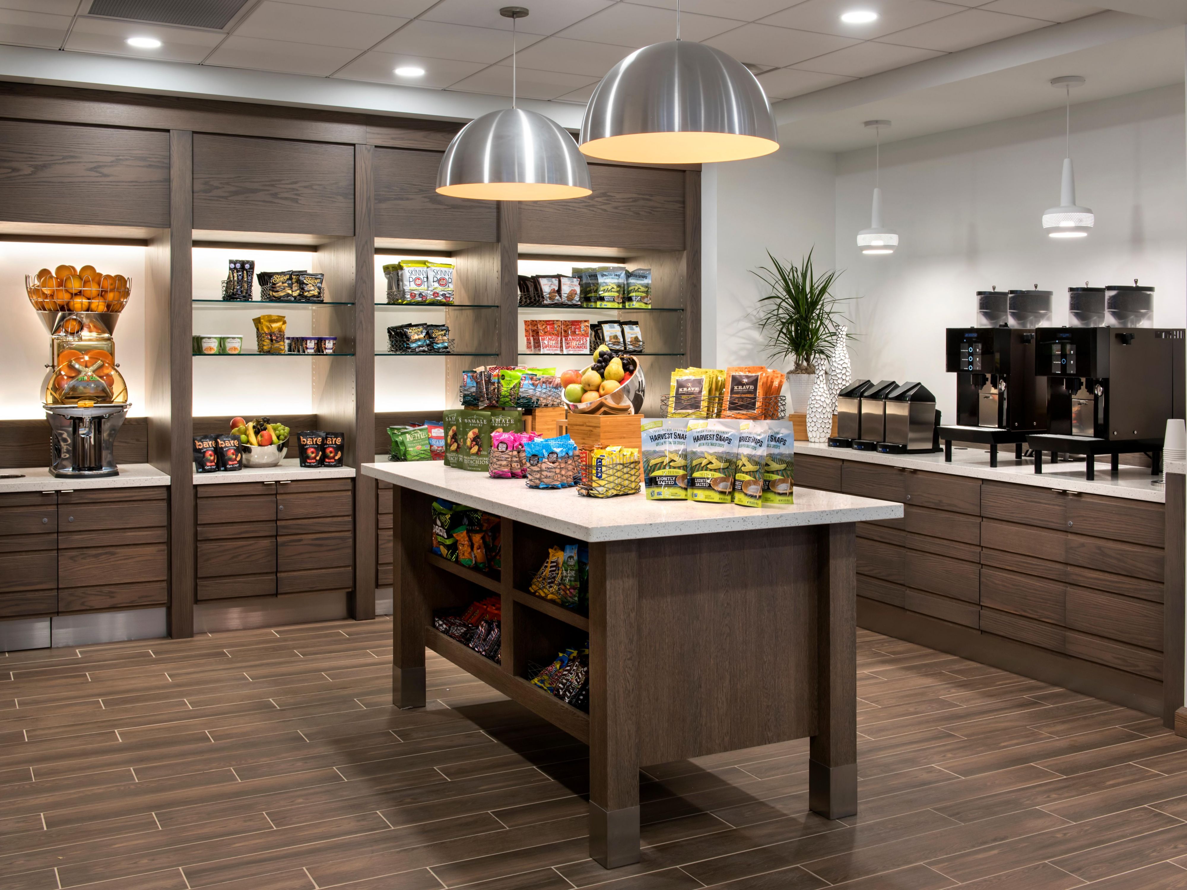 Marketplace with snack and beverage options