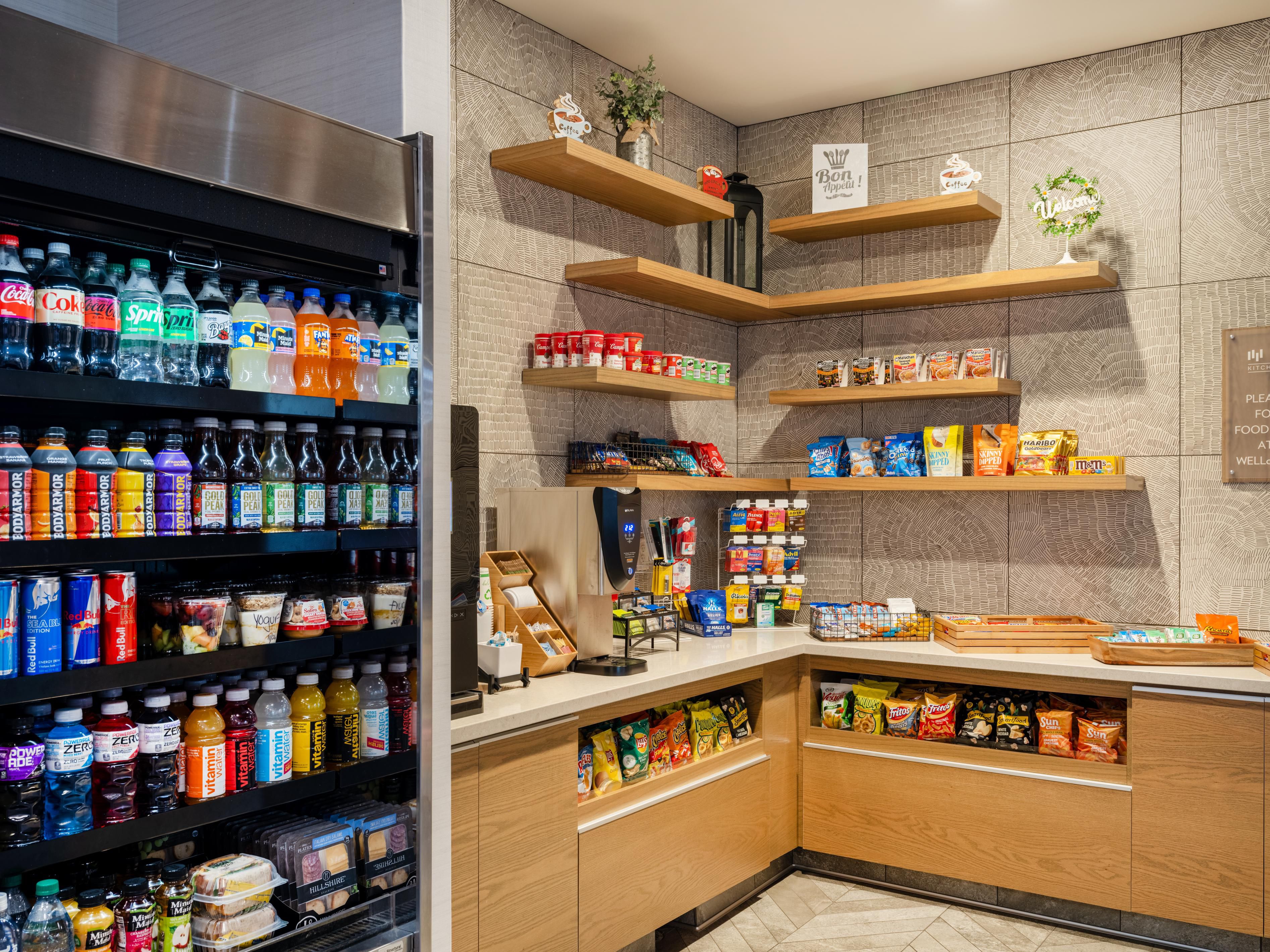 Marketplace with beverages and snacks