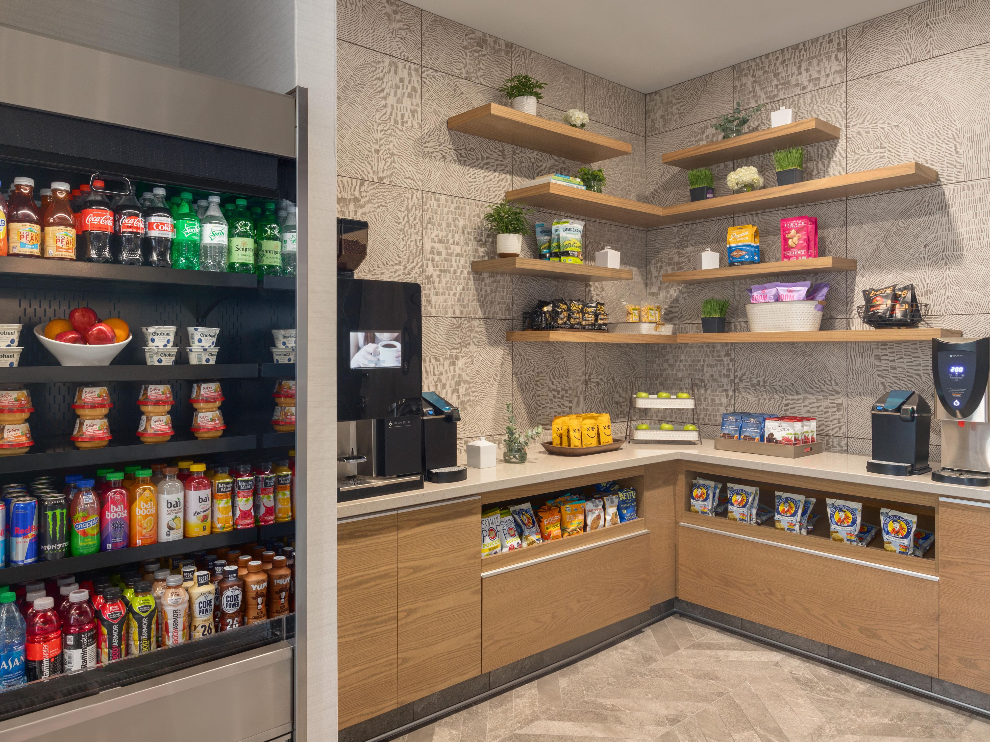 Marketplace with beverages and snacks