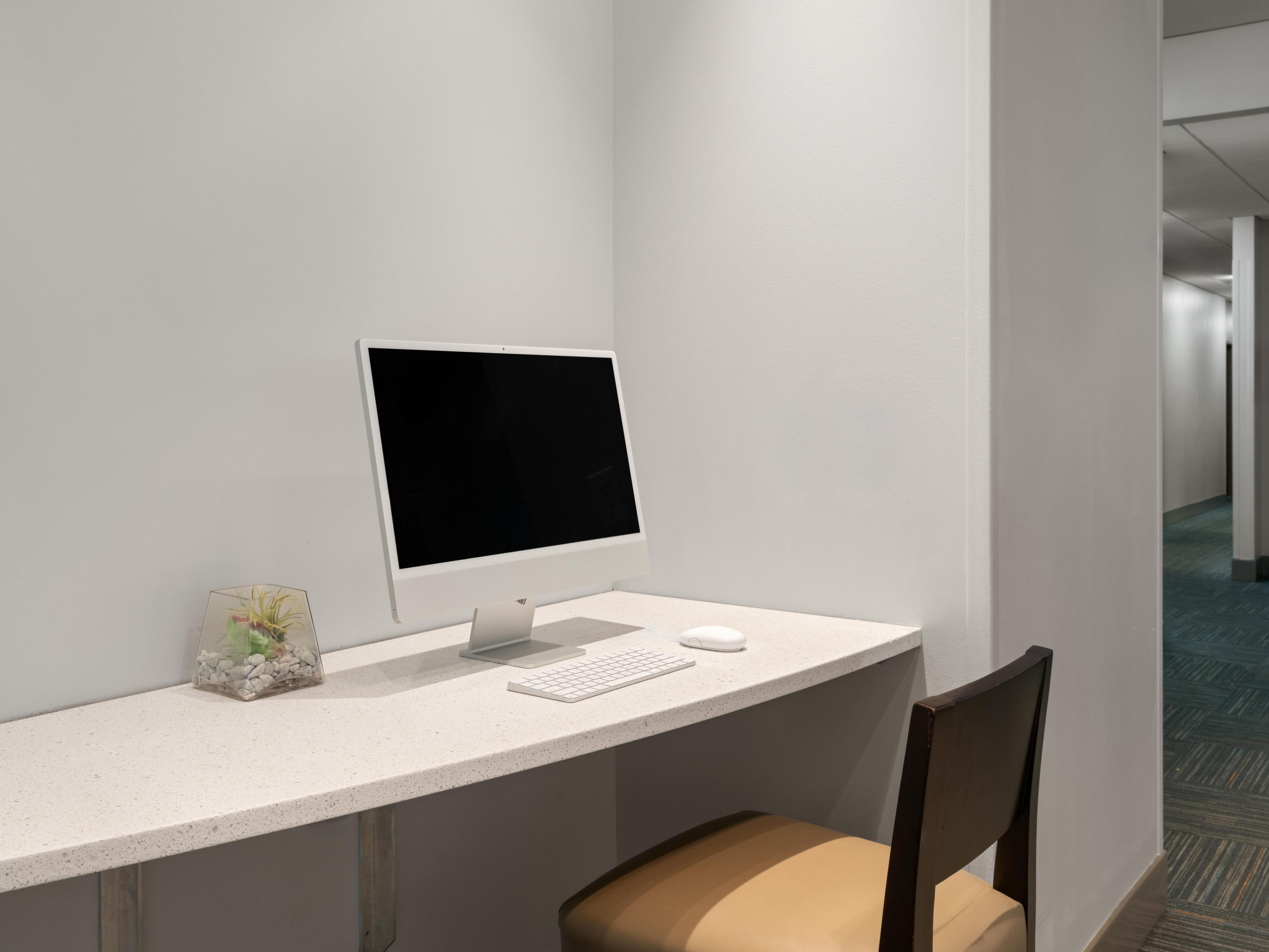 Business center with desktop computer