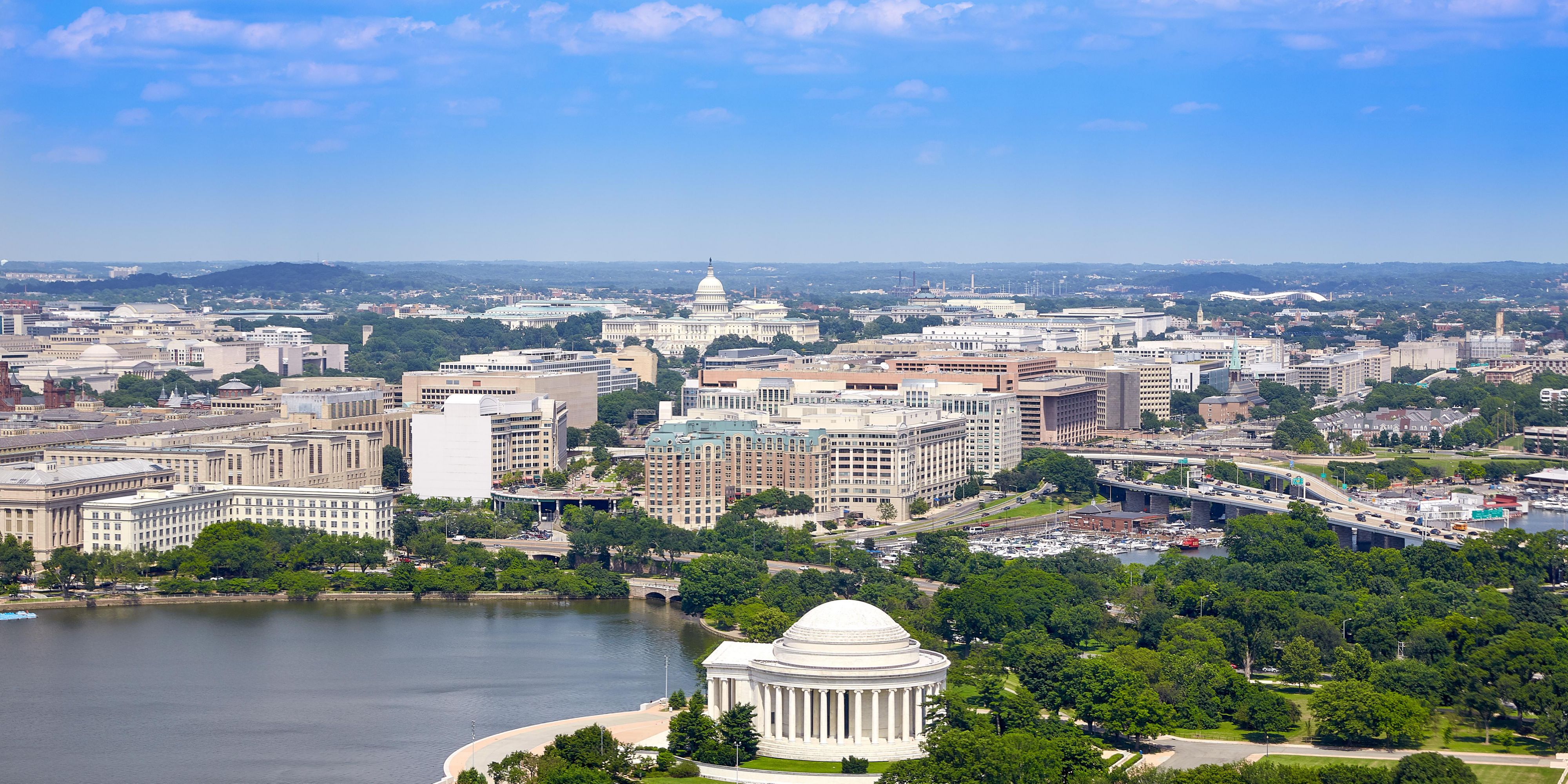 aerial view of The National Mall