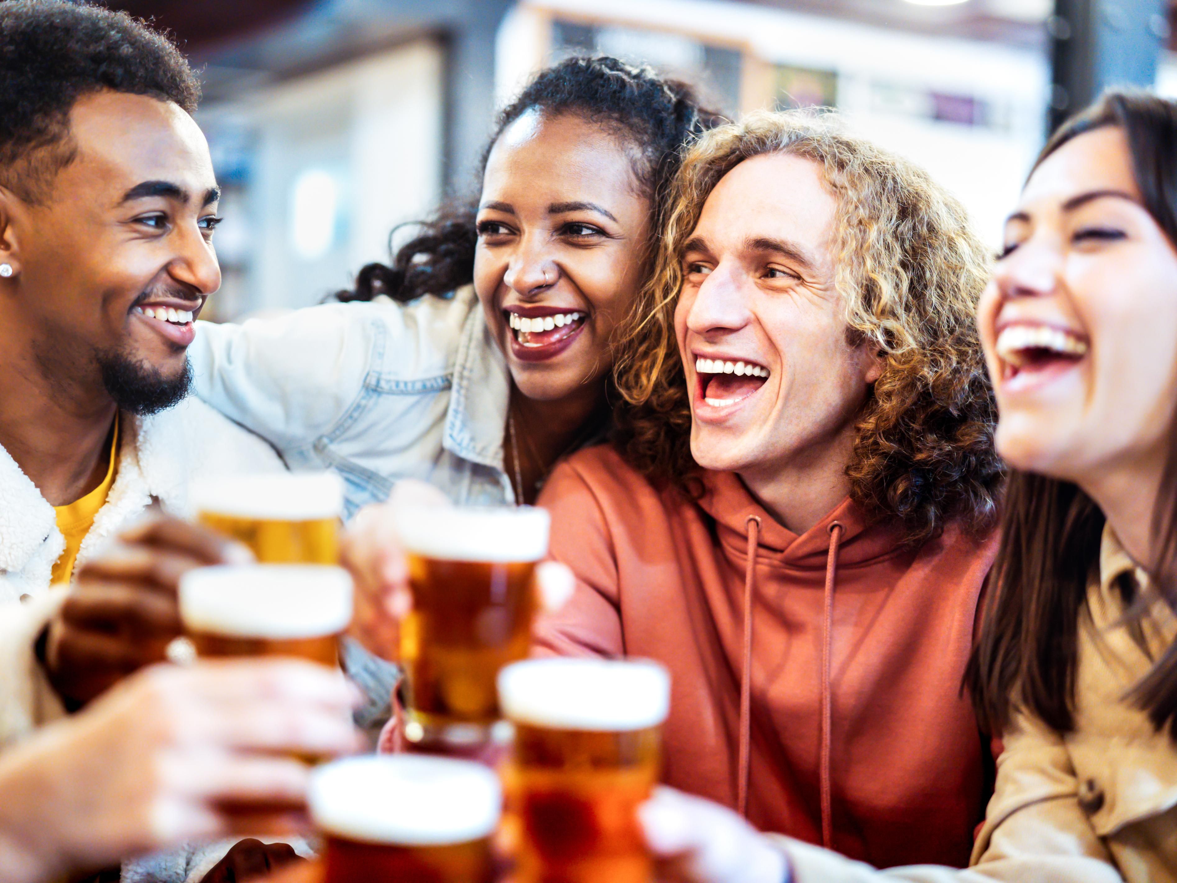 Friends sharing a drink