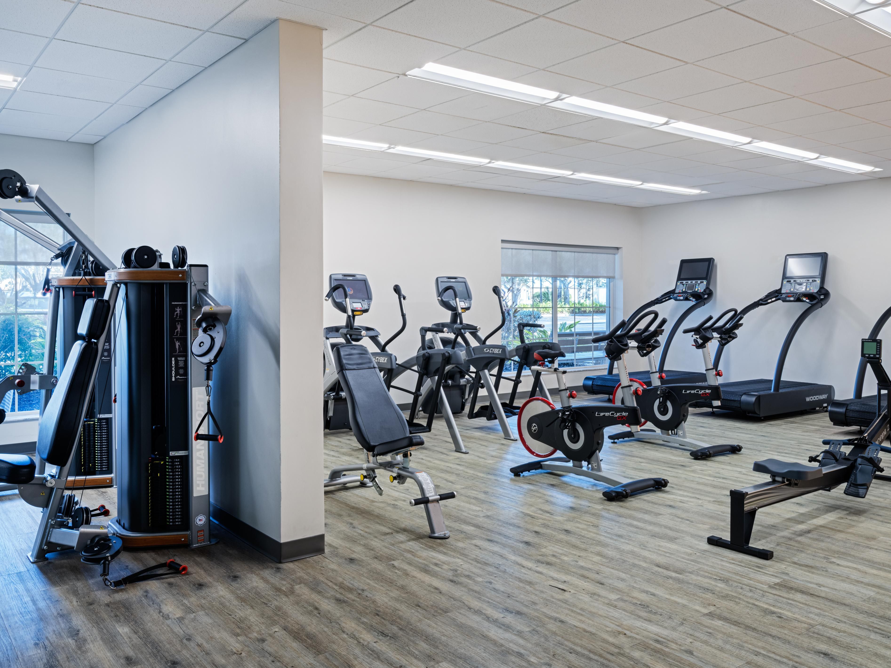 On-Site fitness center with treadmills