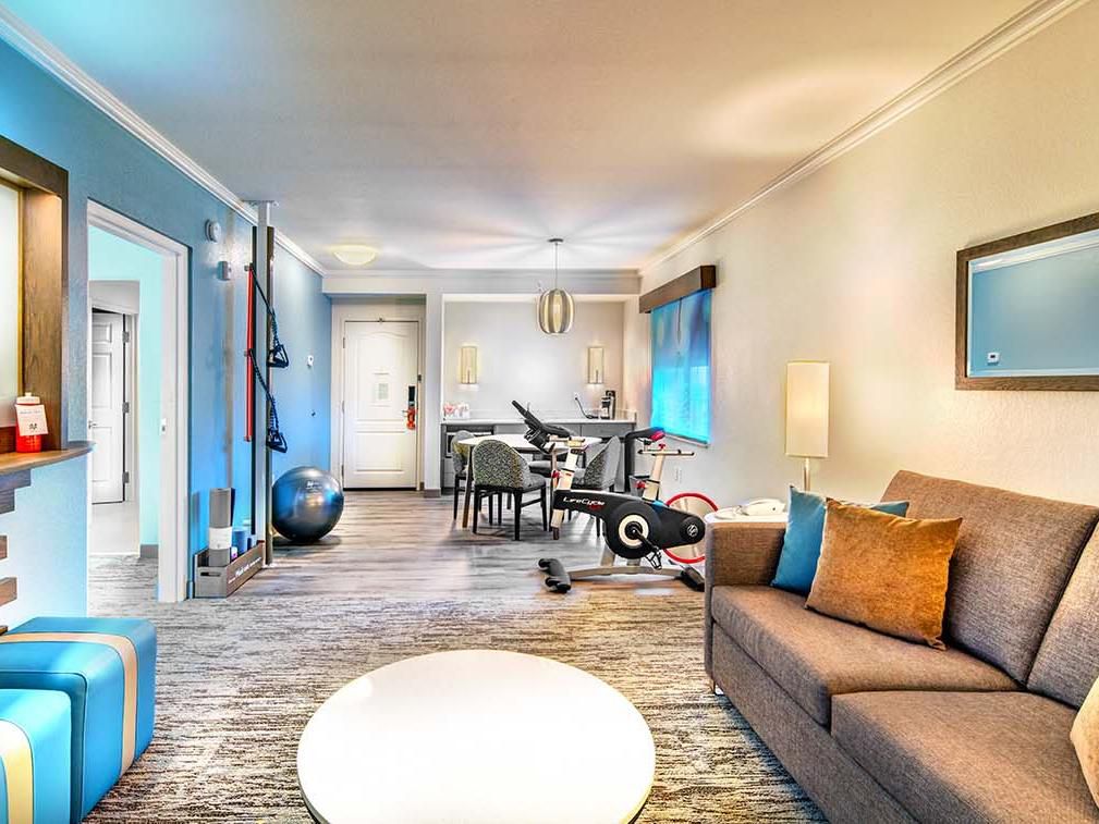 Fitness Zones in hotel guest room