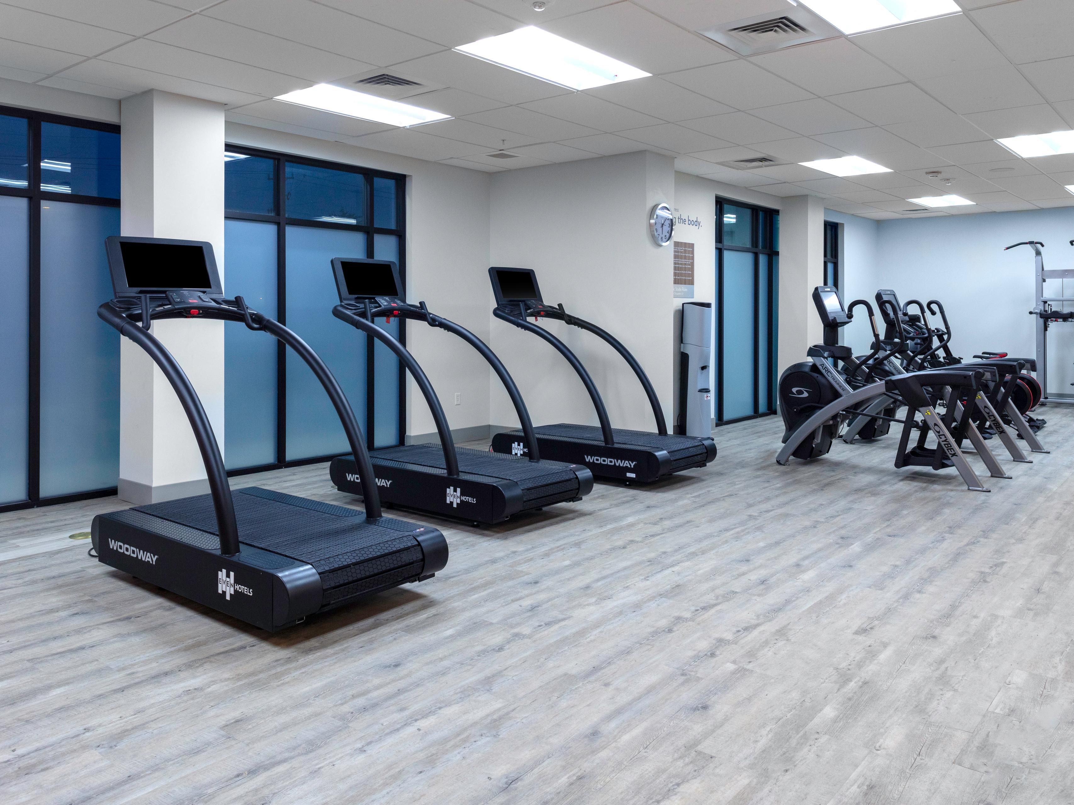 Our 24-hour Fitness Center features top-of-the-line equipment and a pristine outdoor pool so you can stay on track with your fitness goals during your stay. Train for endurance, strength, and flexibility between meetings or stretch and meditate to unwind after a long day filled with business meetings.

