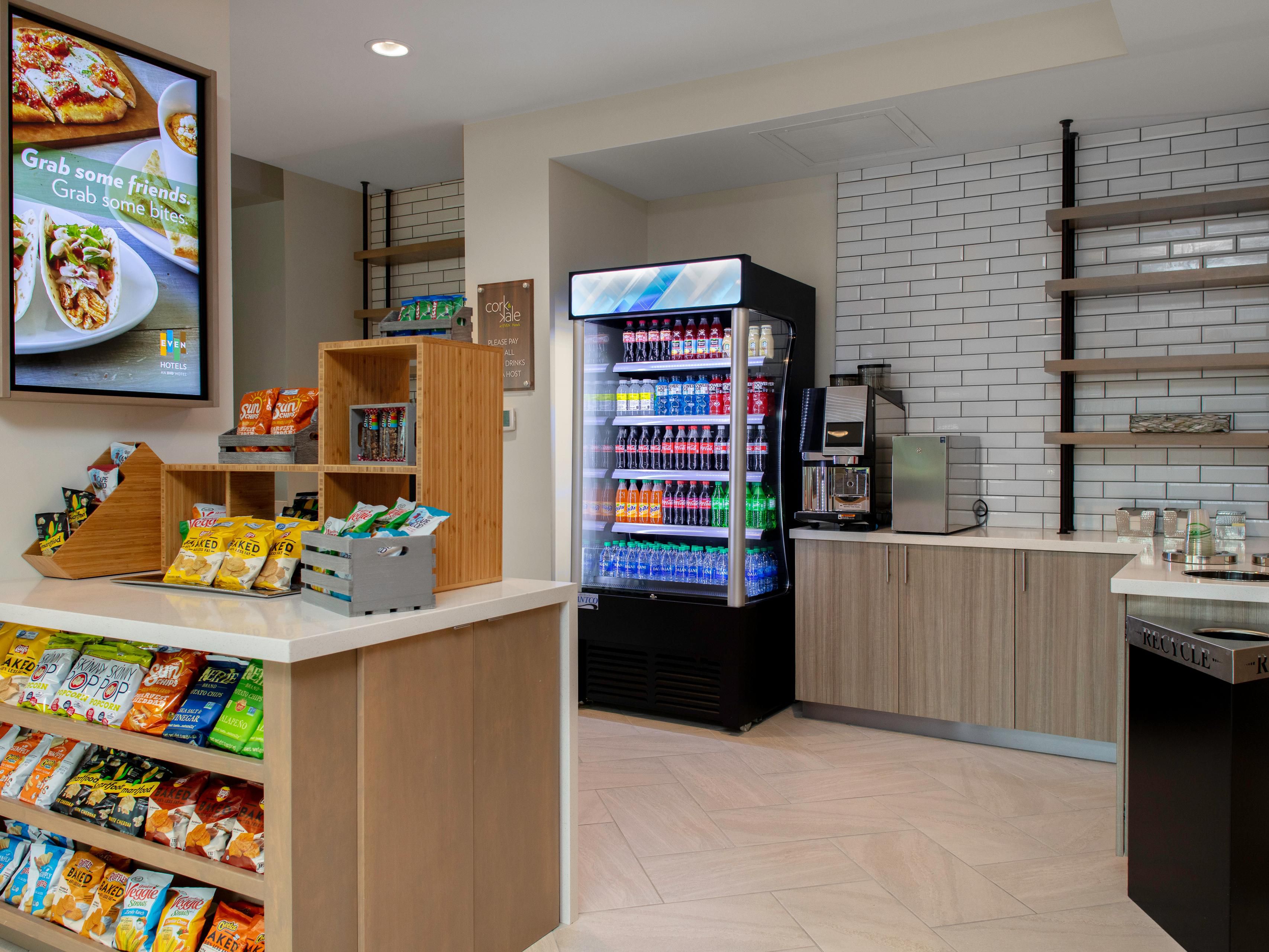 Marketplace with snacks and beverages