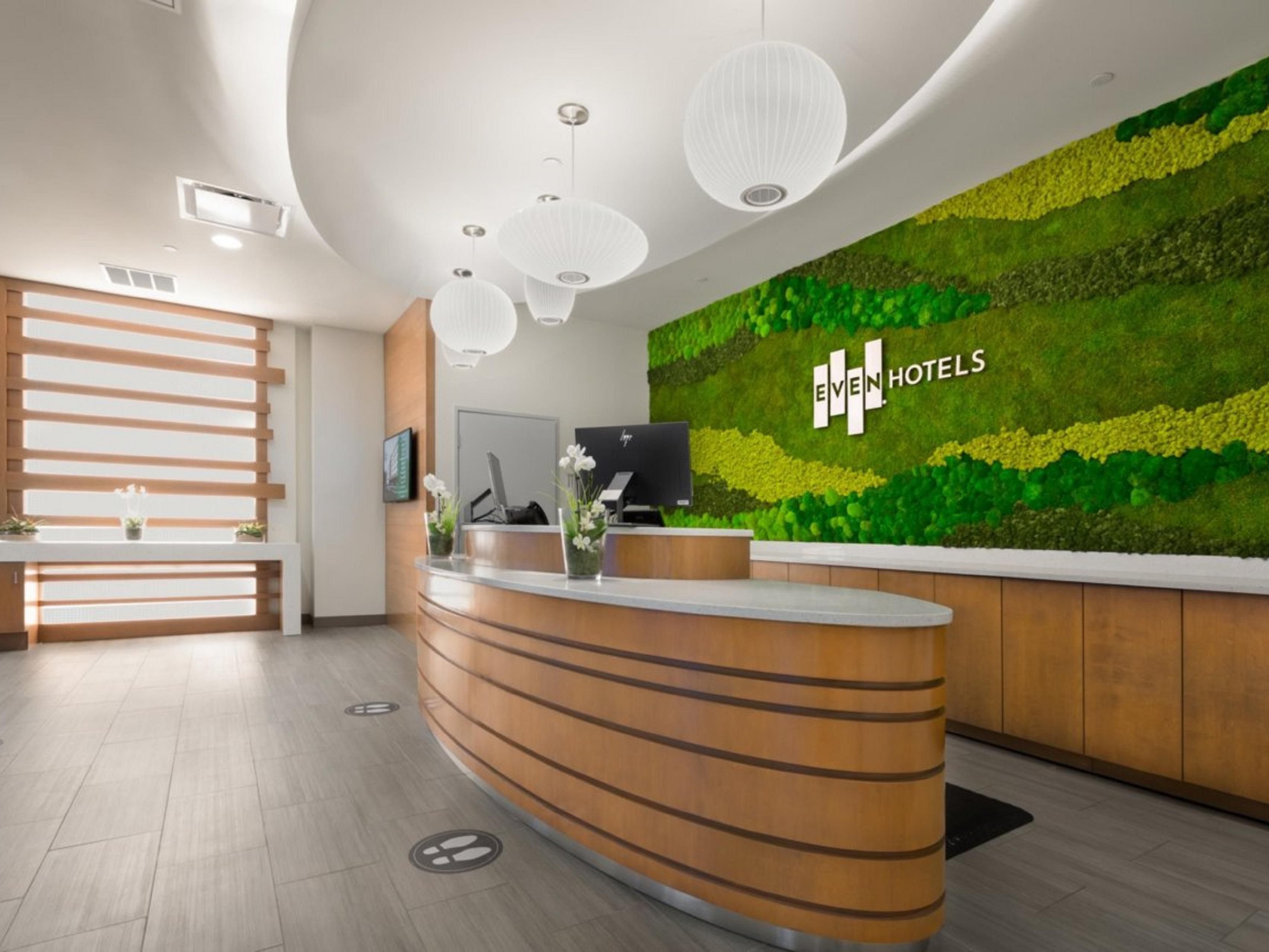 Our wellness hotel in Tinley Park, IL, features a living wall.