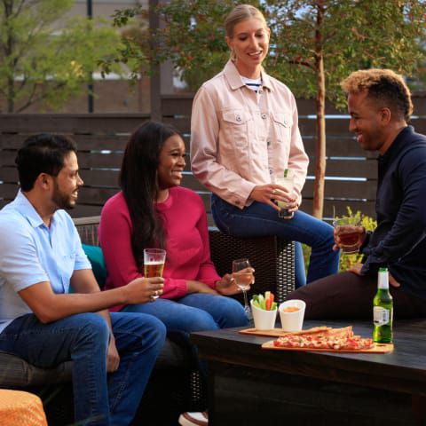 Group dining together