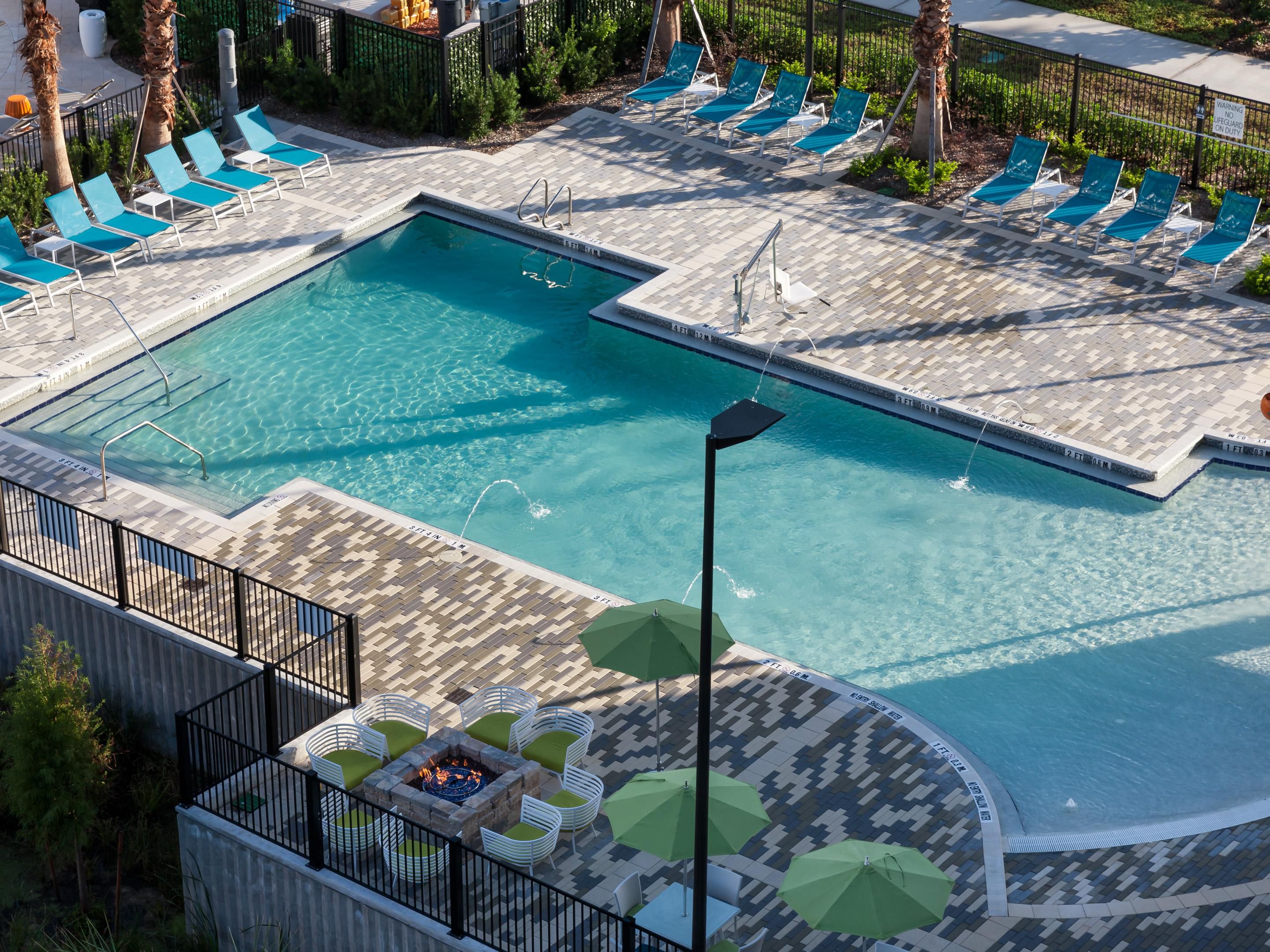 View of outdoor pool area