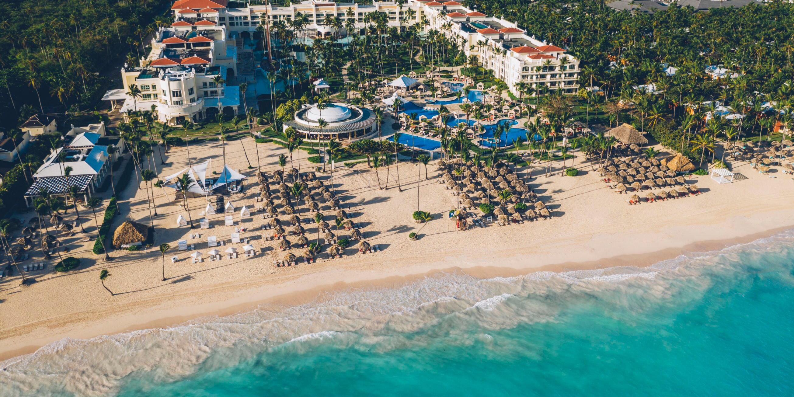 Aerial Resort view of beach and pool areas
