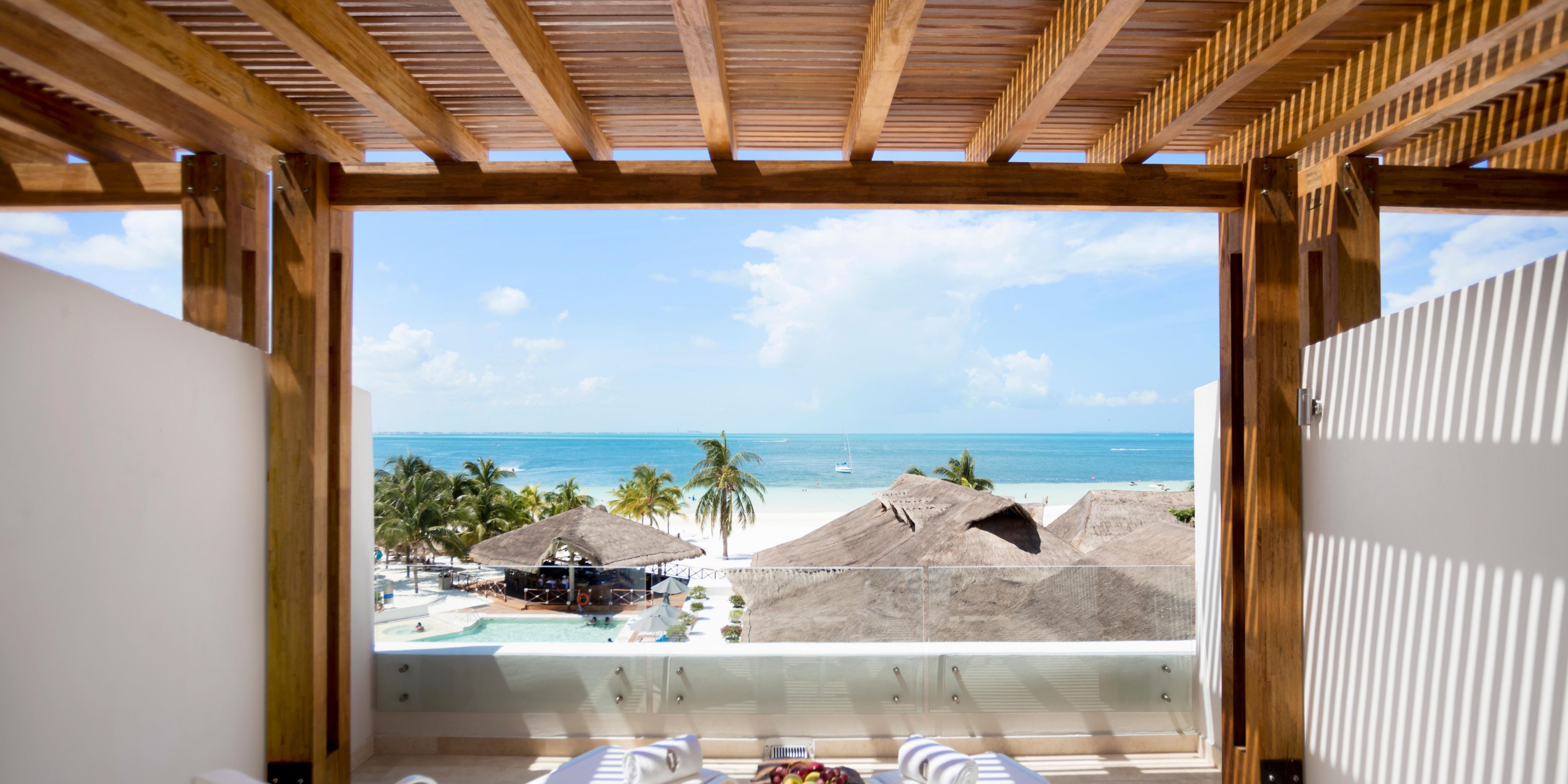 View of beach from guest room private balcony 