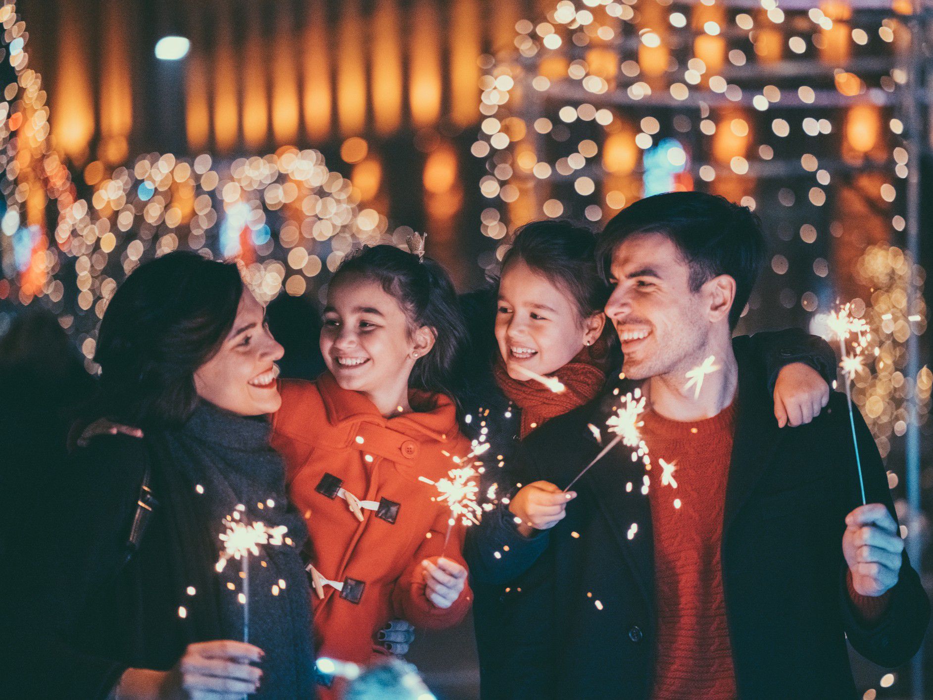Family celebrating the holidays together