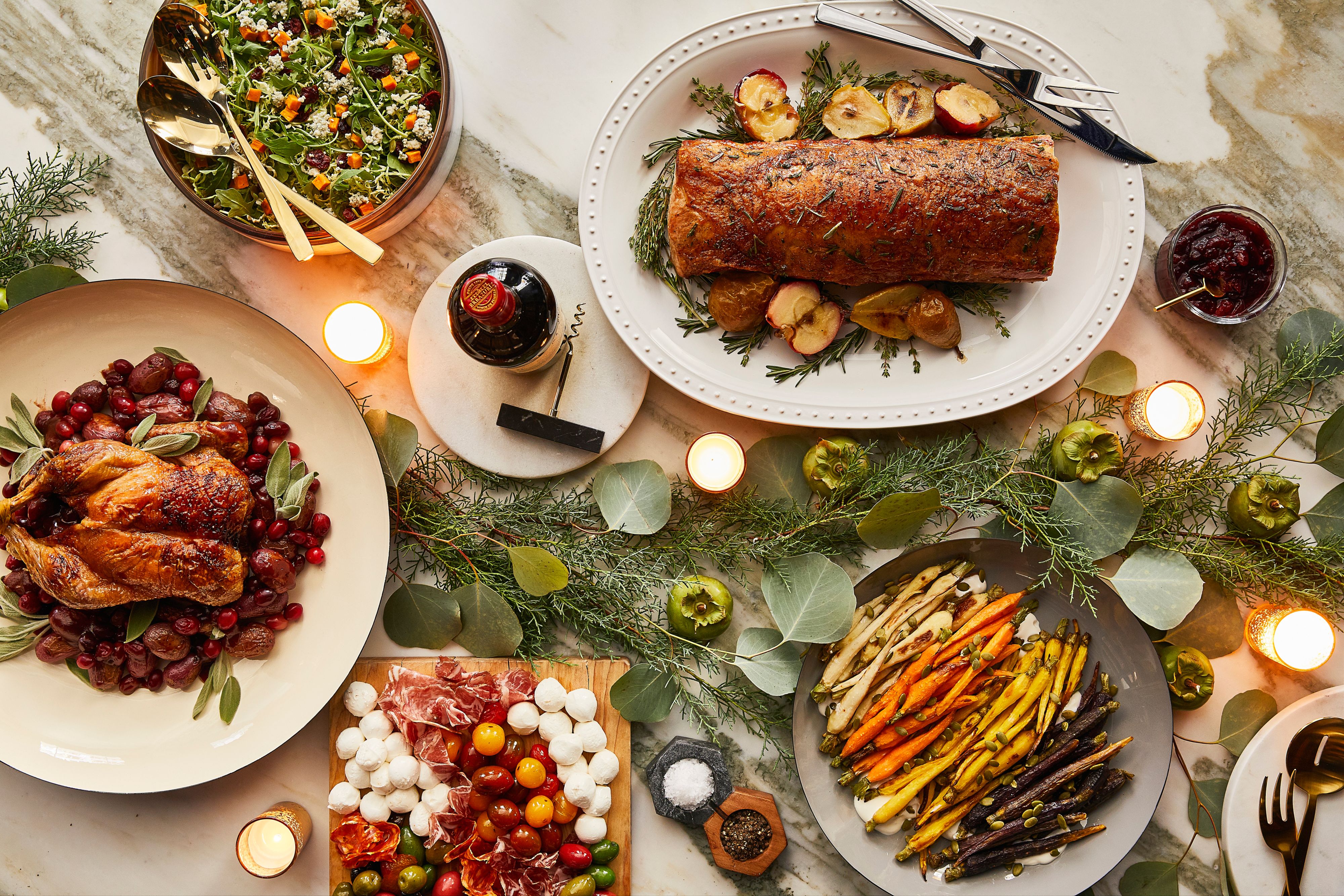 family style holiday tablescape