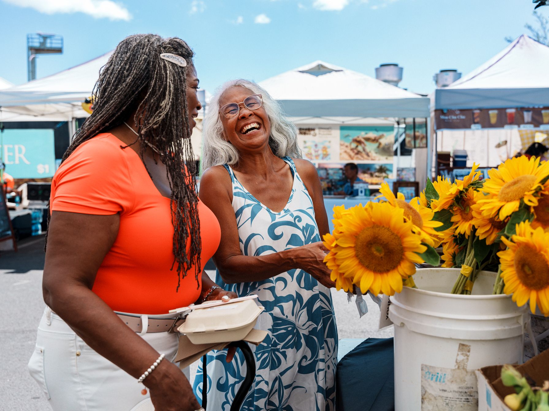 Get some fresh fruits and vegetables at the Farmers Market.