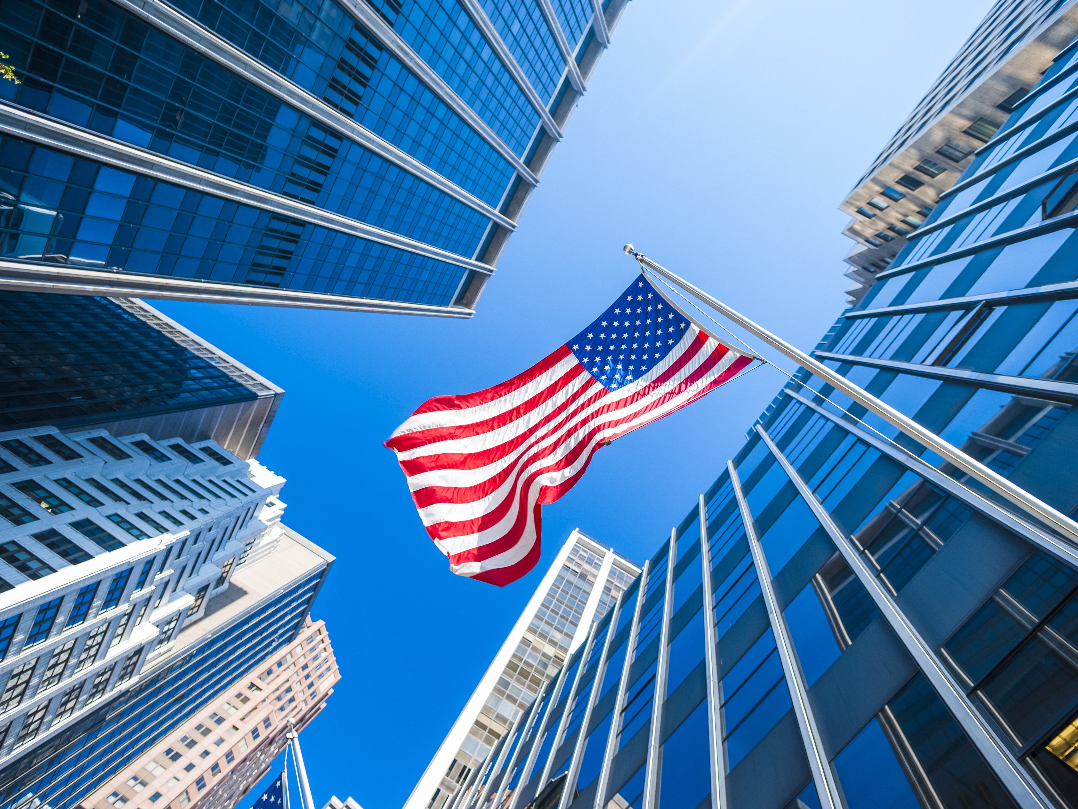 federal building with flag