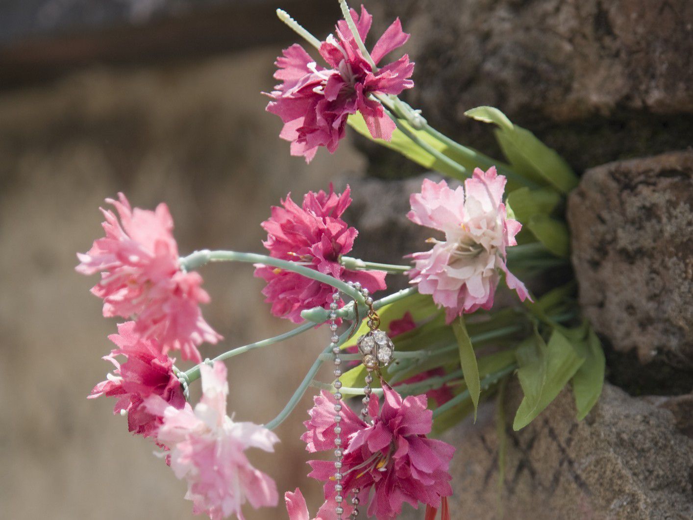 Flowers at a cemetary
