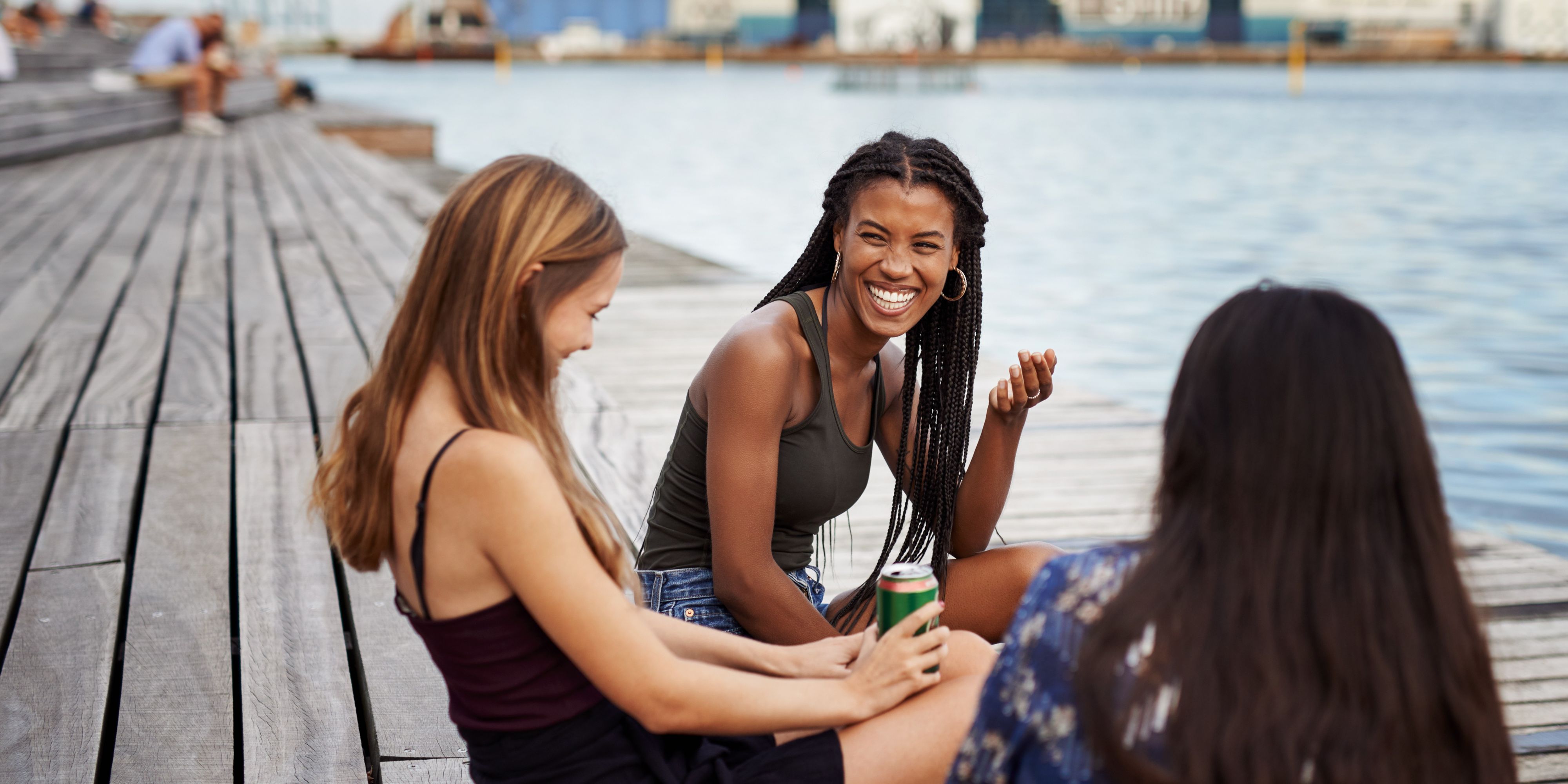 friends at waterfront