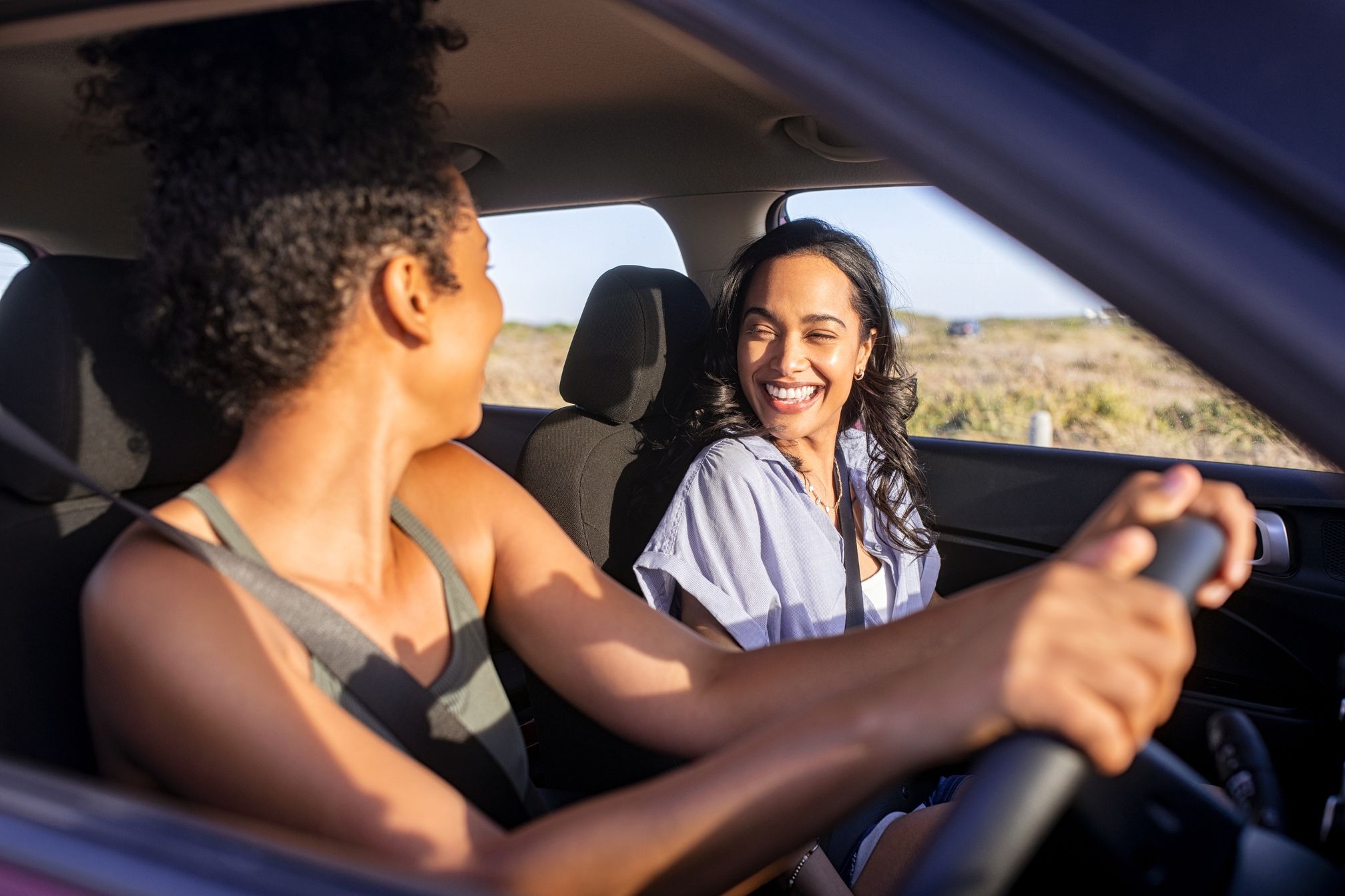 Friends enjoying a road trip