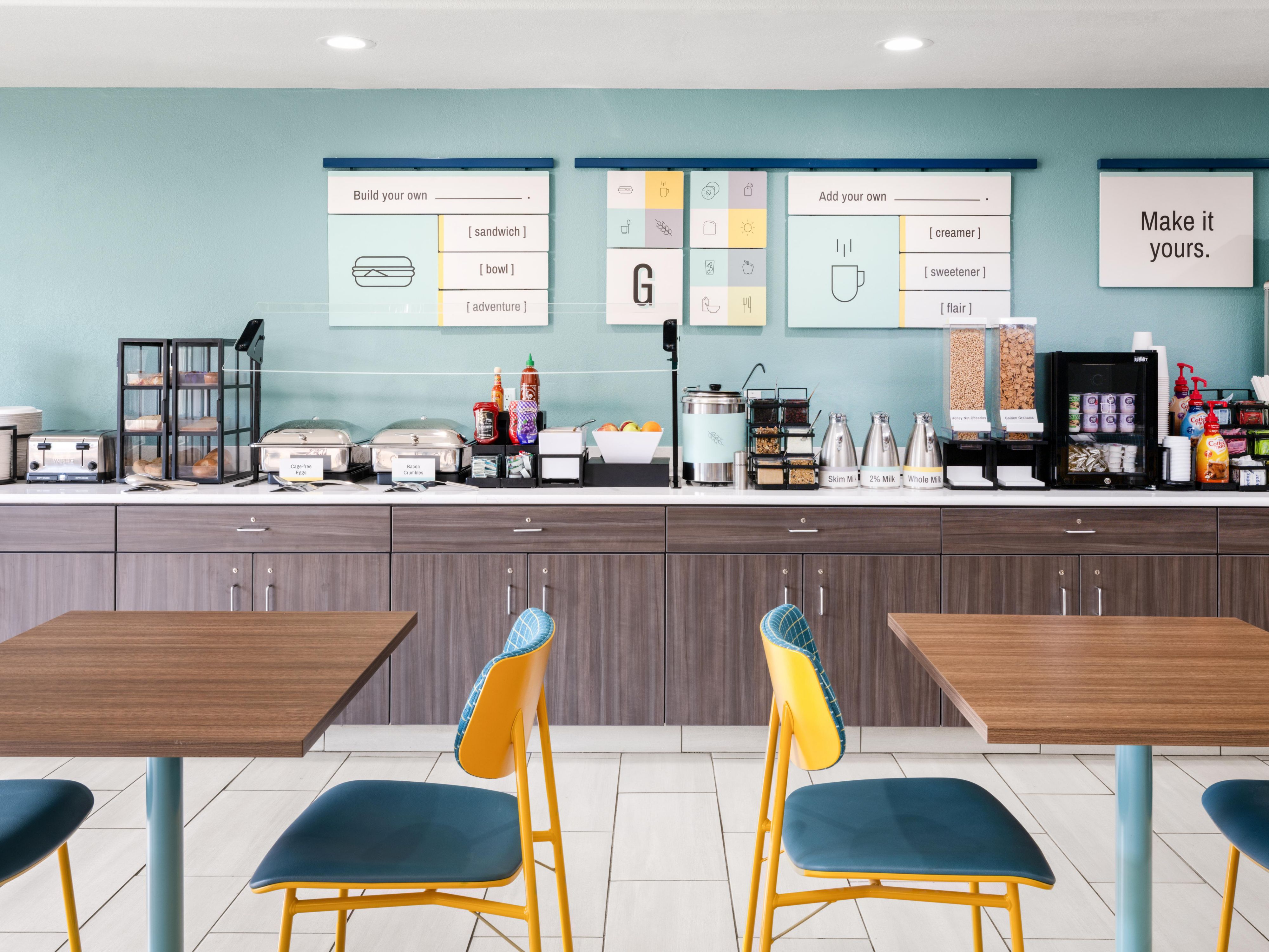 Build your own breakfast at our complimentary hot breakfast bar. Start your day with a sandwich or egg bowl, oatmeal with assorted toppings, or yogurt, cereal, and fruit. Enjoy the breakfast you crave in Brookings, SD.