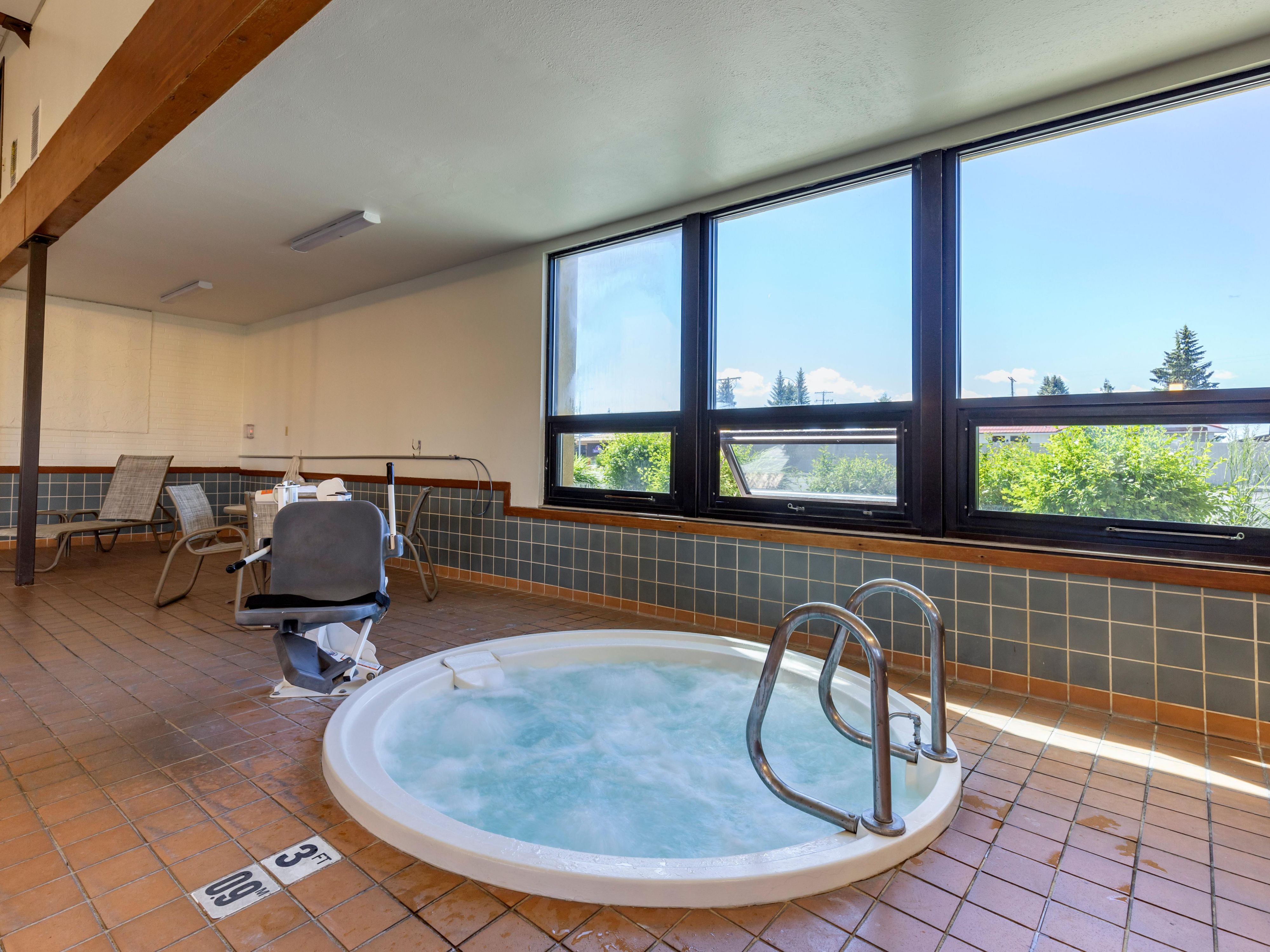 Relax and rejuvenate at our hotel’s indoor pool and hot tub. Take a refreshing dip in the pool and unwind in the bubbling hot tub. These amenities provide the perfect escape for relaxation and comfort during your stay.