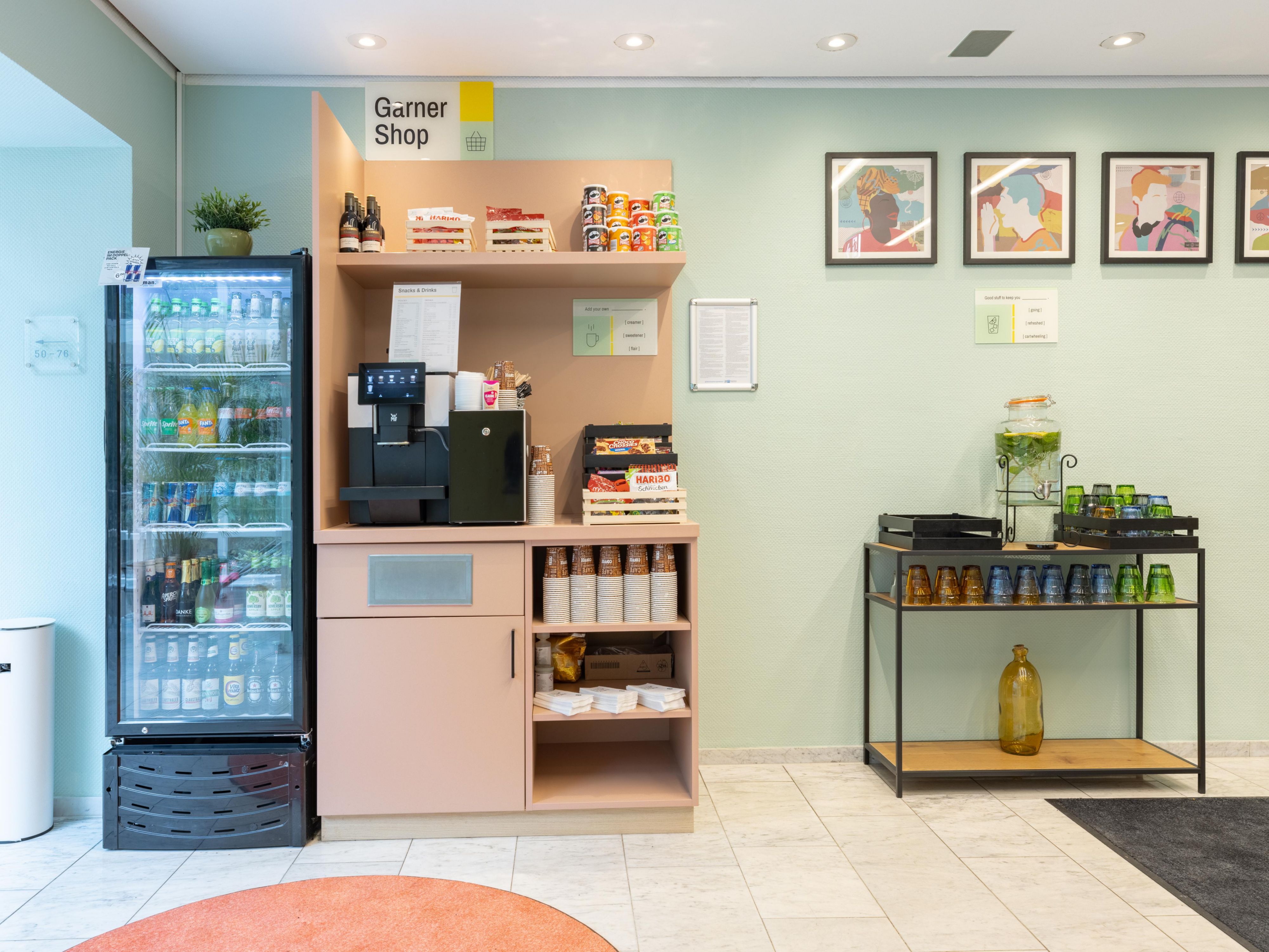 Snacks & drinks 24/7 at our self-service Garner Shop